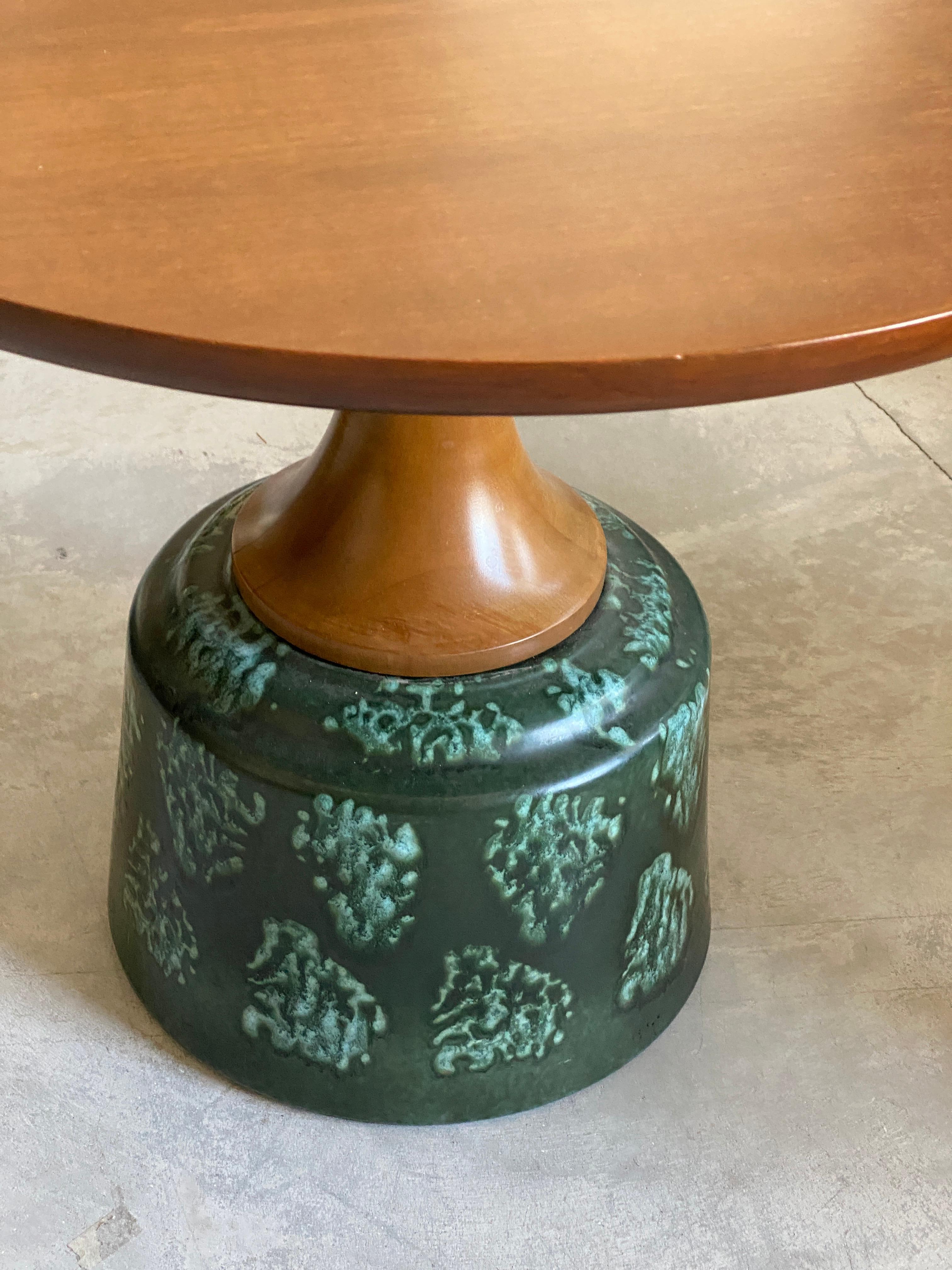 John Van Koert, Side Tables, Cherrywood, Glazed Ceramic, Drexel, America, 1956 1