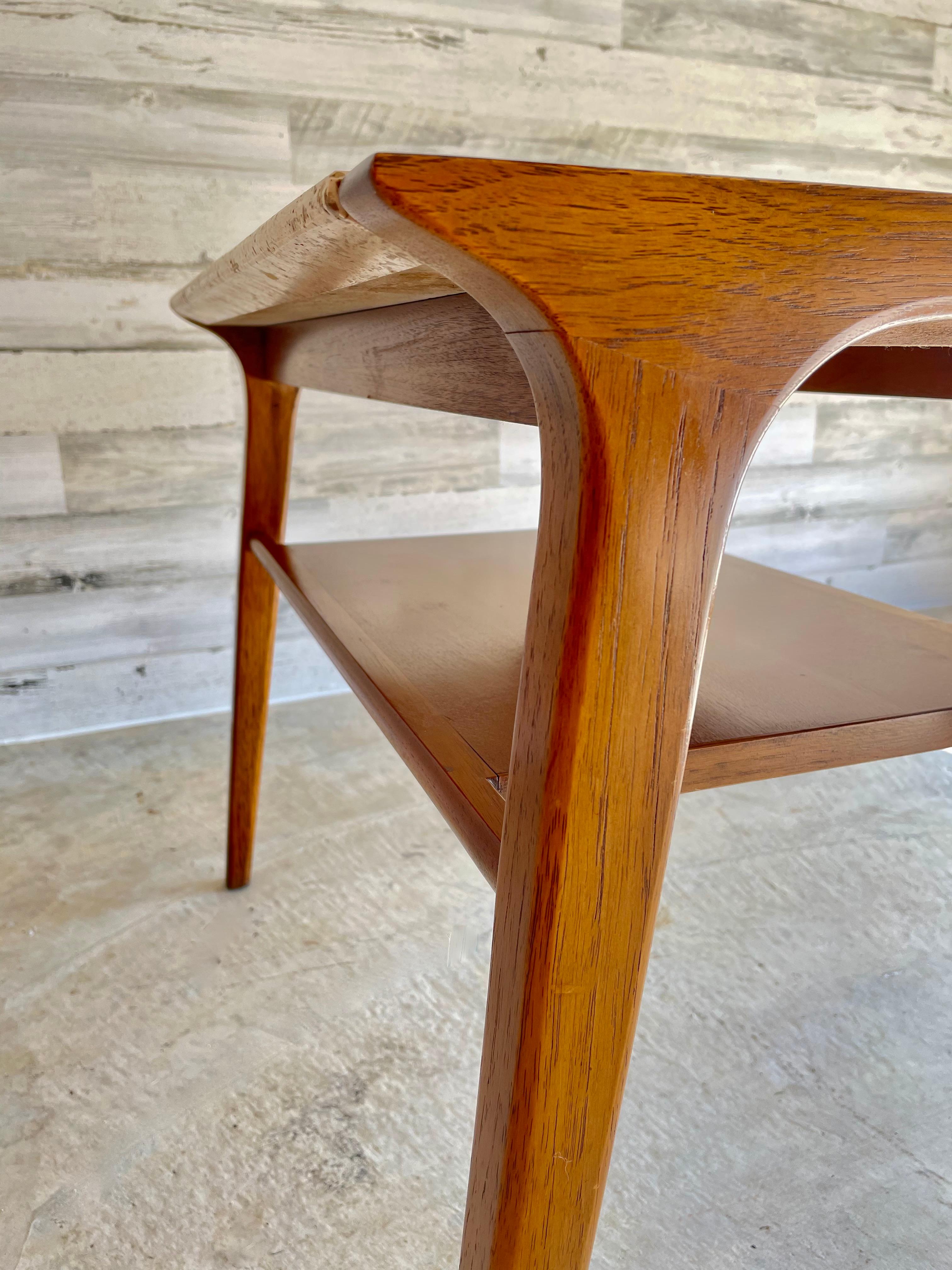 American John Van Koert Walnut and Travertine Side Table for Drexel