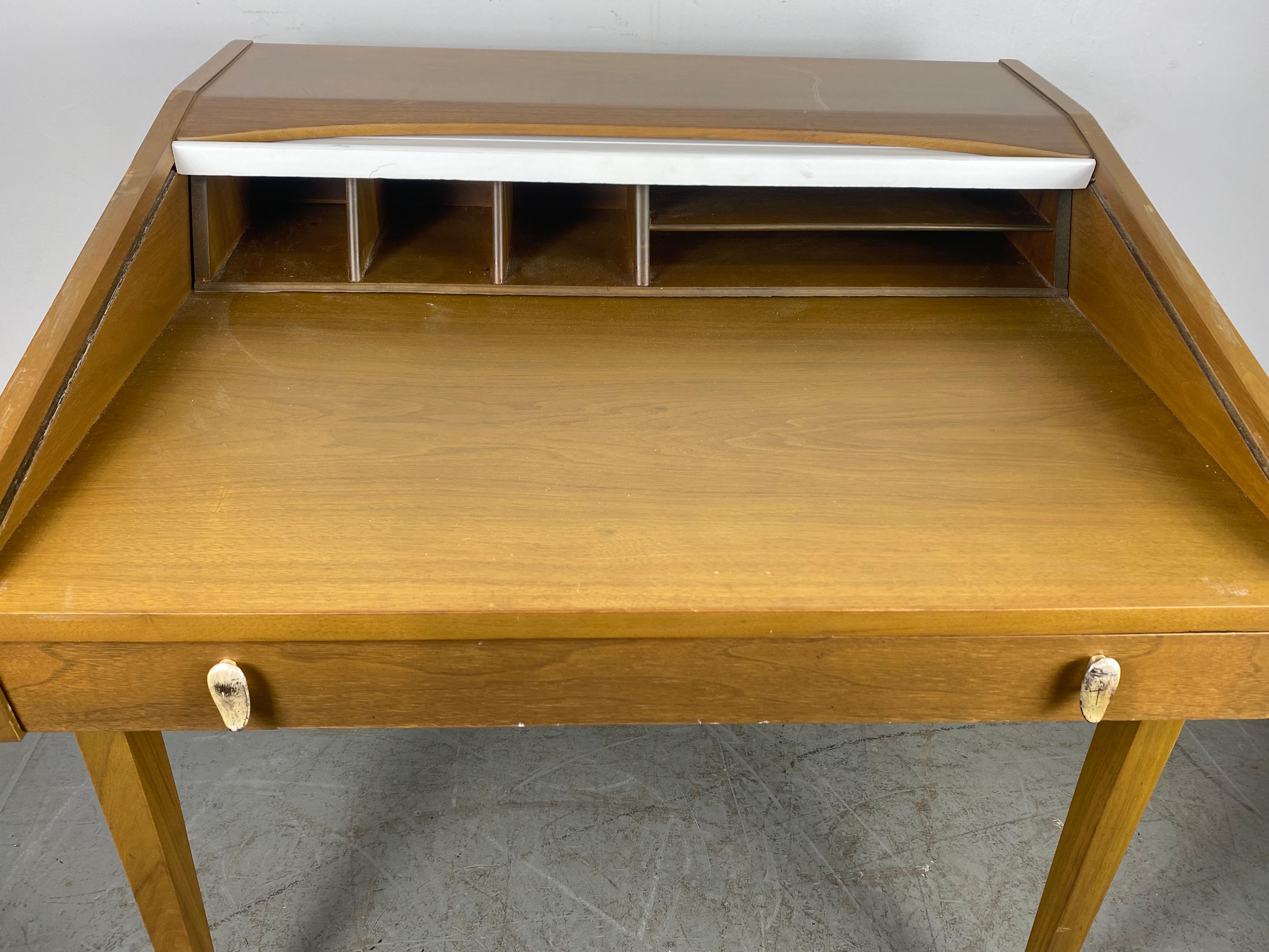 John Van Koert Writing Desk for Drexel, Tambour Roll Top 2