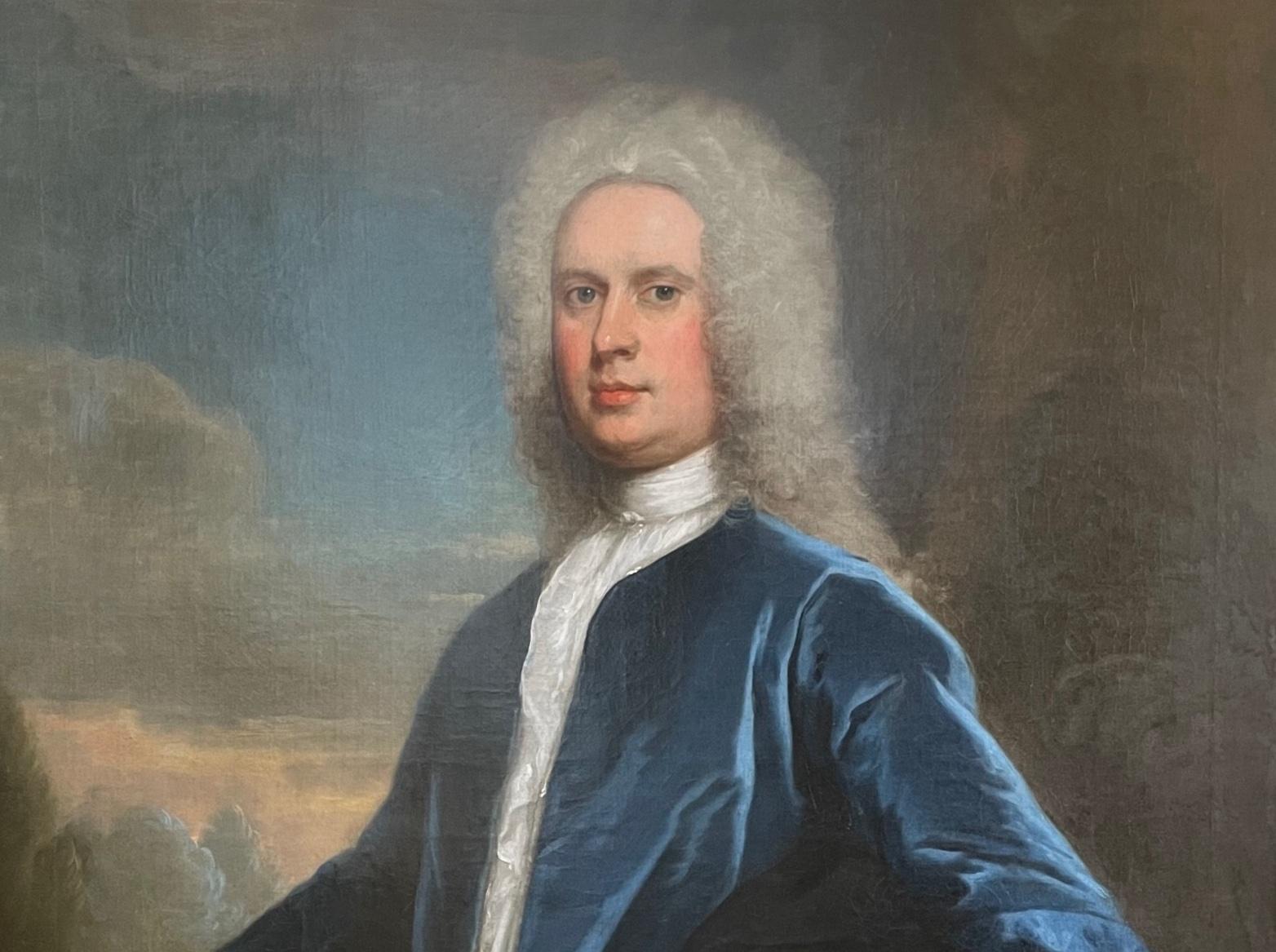 Oil Painting Portrait, attributed to John Vanderbank (1694-1739) For Sale 1