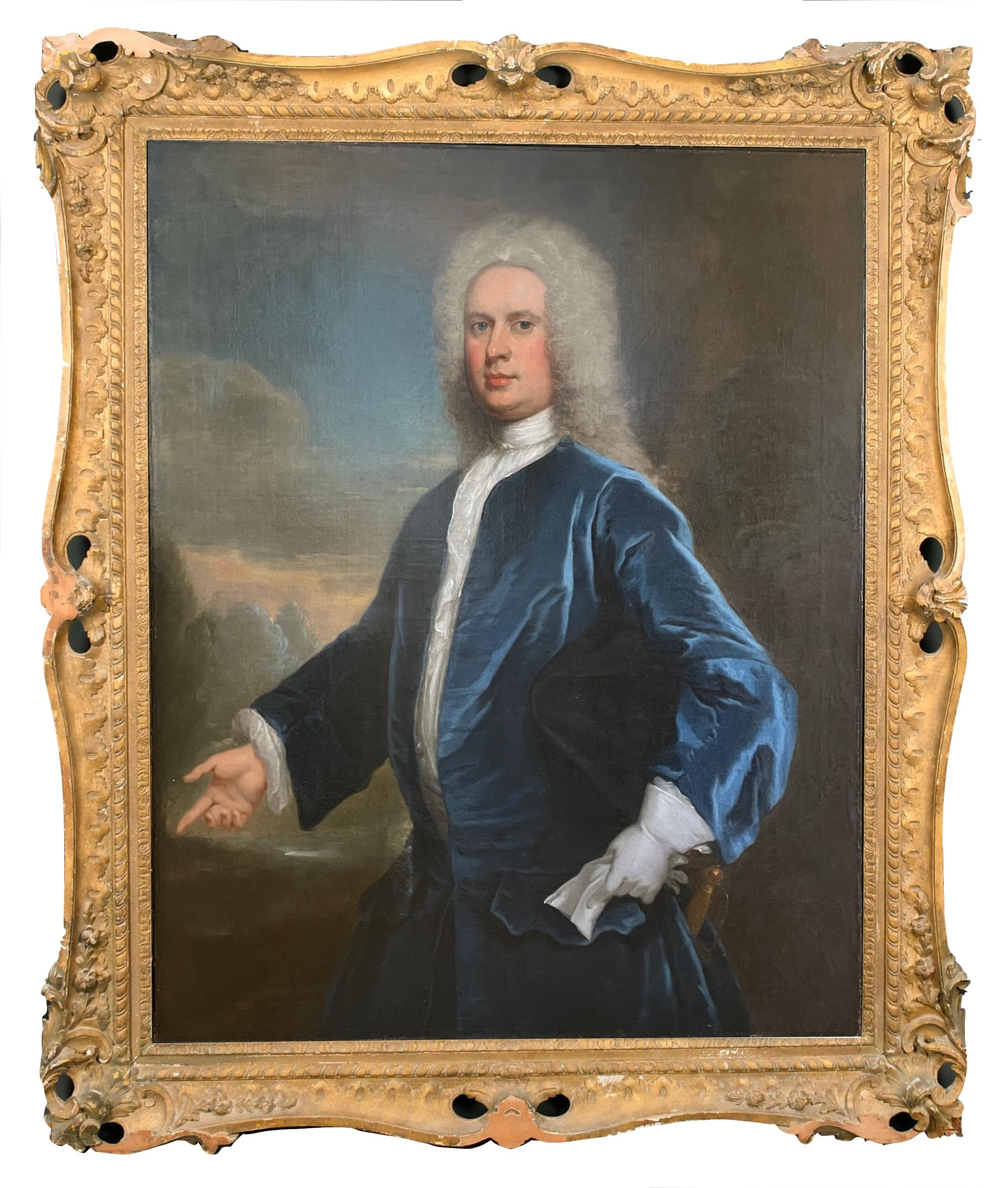Portrait à l'huile attribué à John Vanderbank (1694-1739)