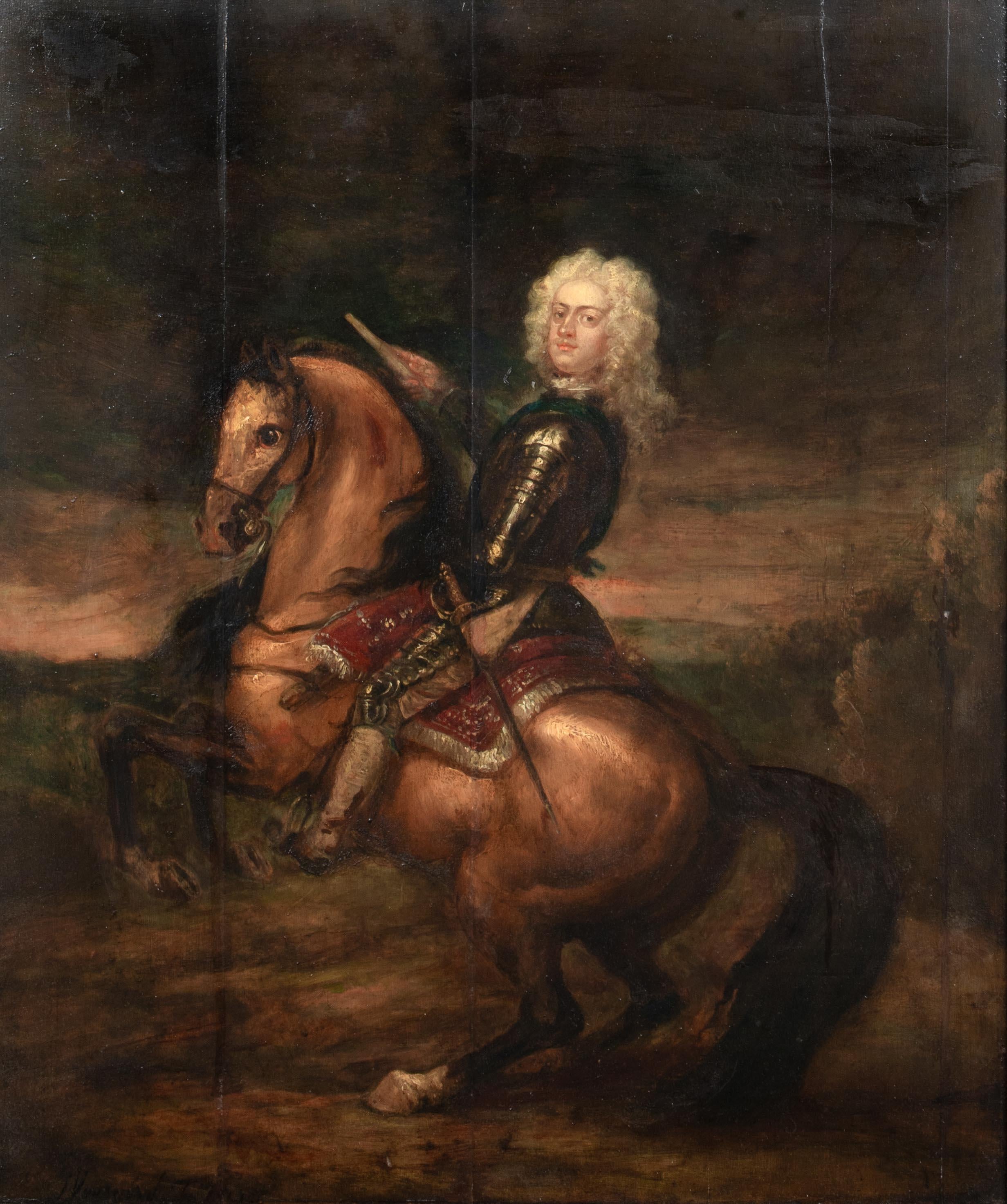 Portrait Of General John Churchill, The Duke Of Marlborough At The Battle Of Ramillies, 1706

by JOHN VANDERBANK THE YOUNGER (1694-1739)

Large early 18th Century portrait of The Duke Of Marlborough at the Battle Of Ramillies, oil on panel by John