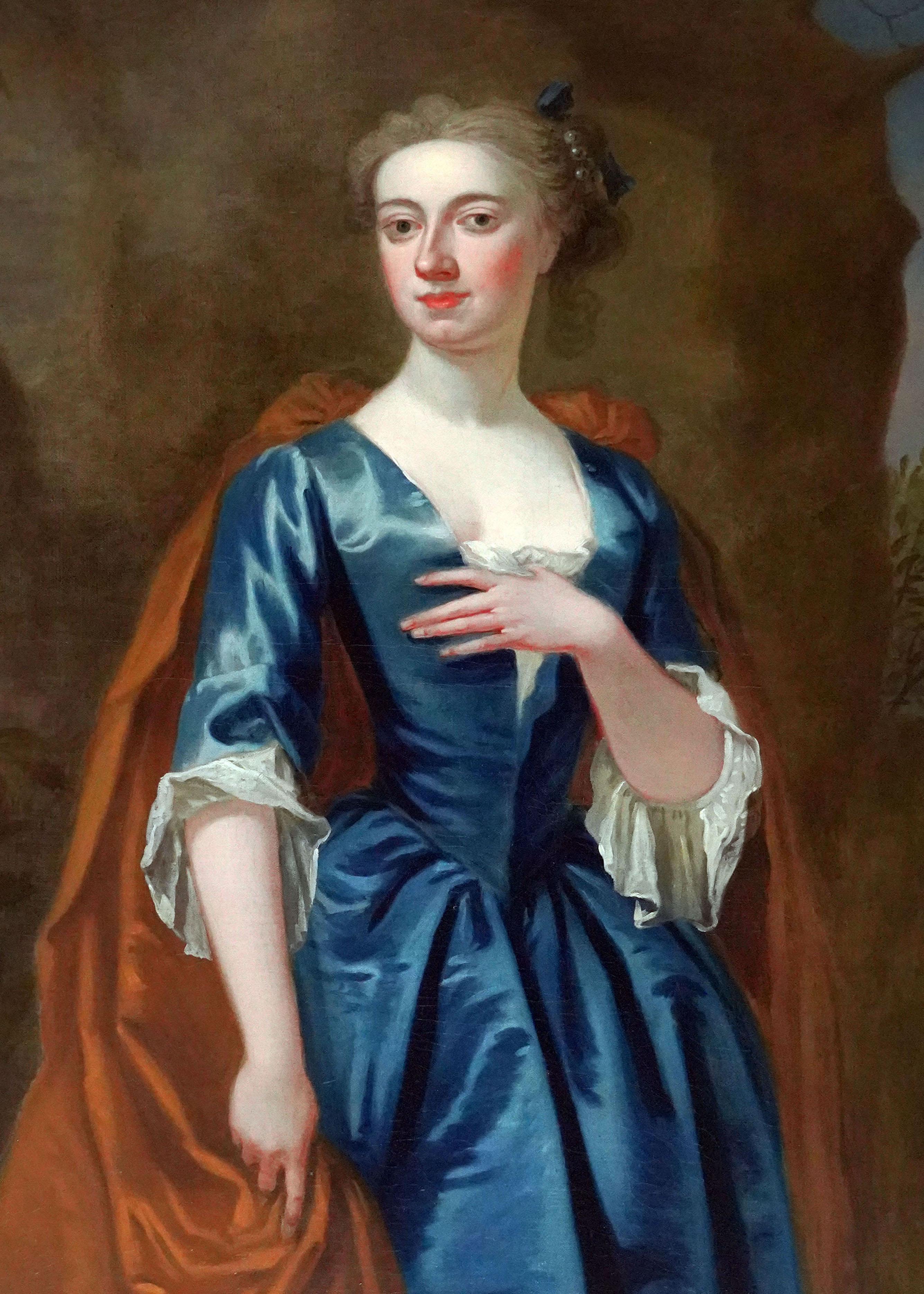 Porträt von Mrs. James Hoste  British Art Porträt-Ölgemälde des 18. Jahrhunderts  (Alte Meister), Painting, von John Vanderbank