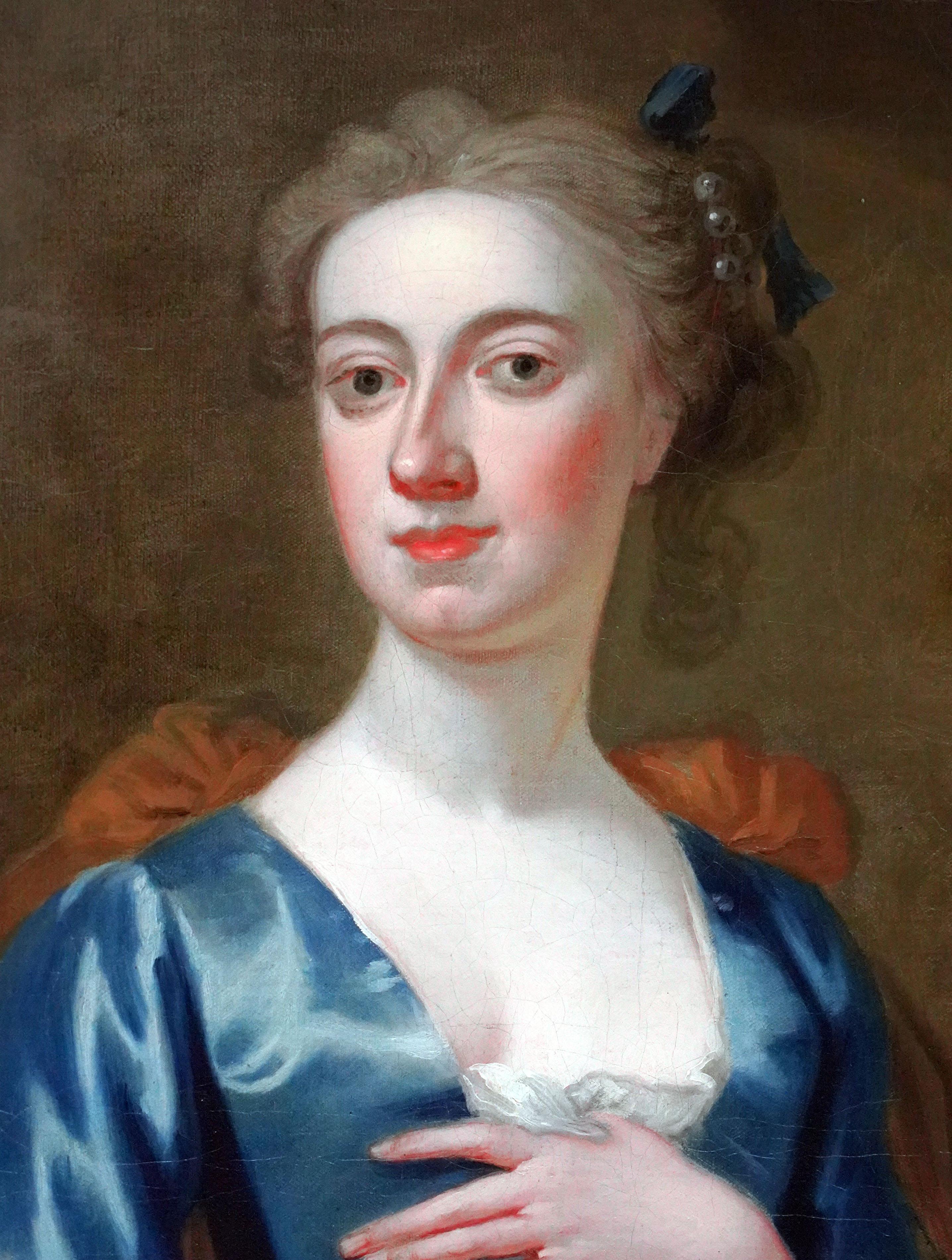 Portrait of Mrs James Hoste  - British 18th century art portrait oil painting  For Sale 2