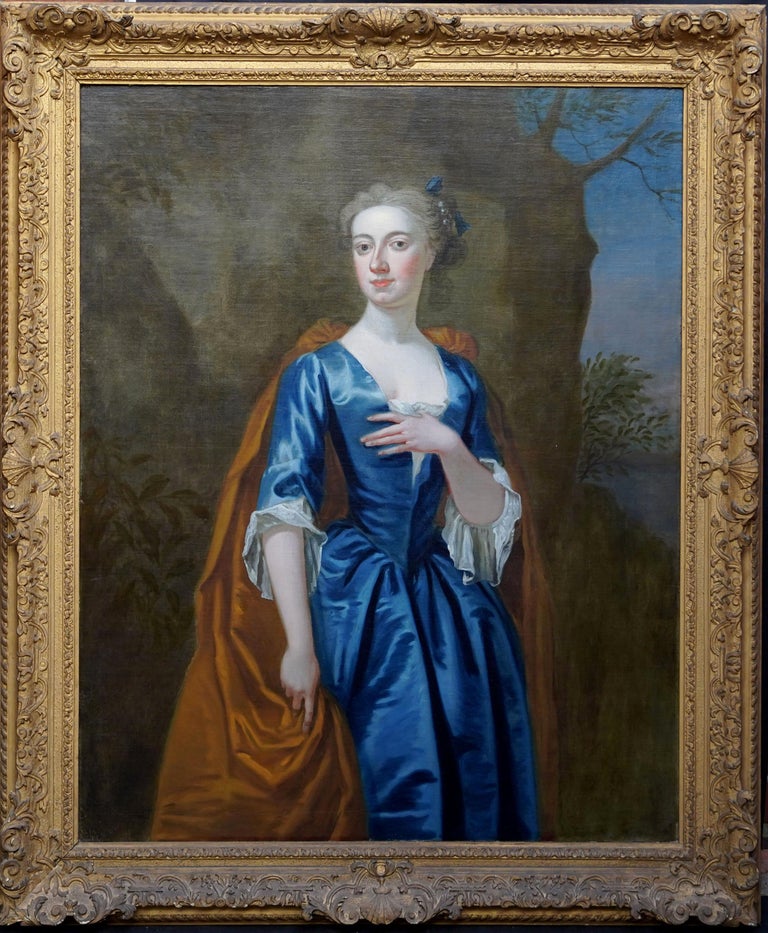 John Vanderbank Portrait Painting - Portrait of Mrs James Hoste  - British 18th century art portrait oil painting 