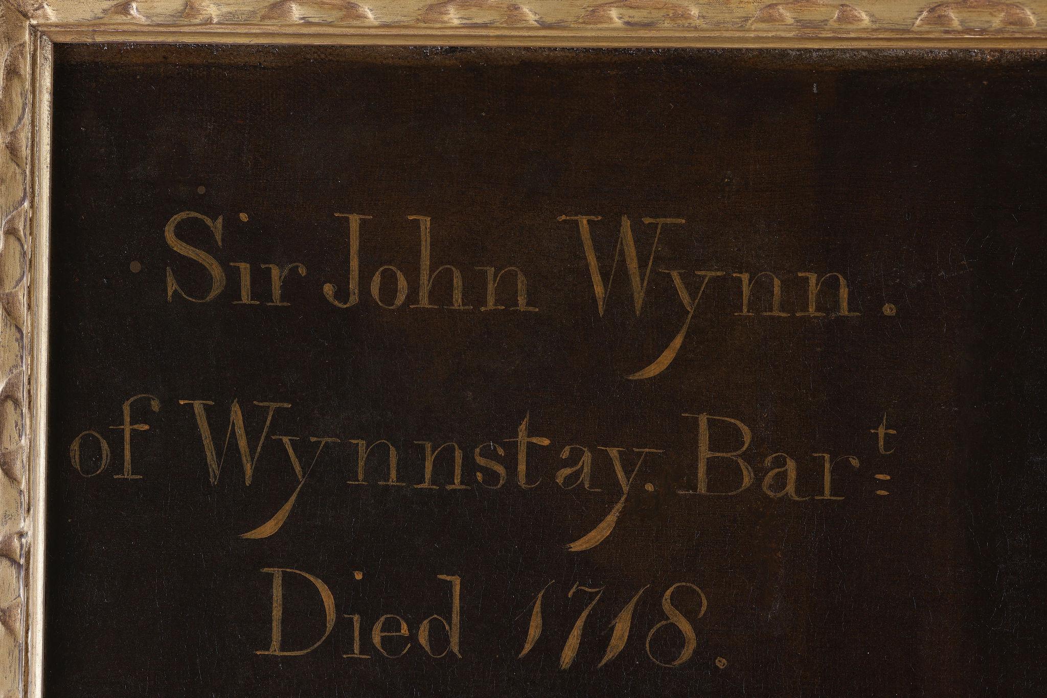 'Sir John Wynn, 5th Baronet' three-quarter-length portrait, oil on canvas - English School Painting by John Vanderbank