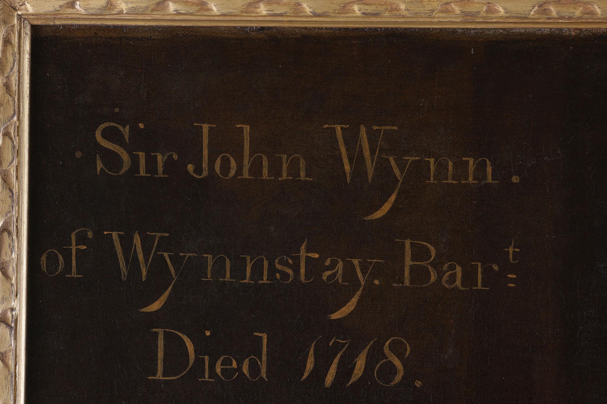 Ritratto a tre quarti di Sir John Wynn, 5° Baronetto, olio su tela - Painting Scuola inglese di John Vanderbank
