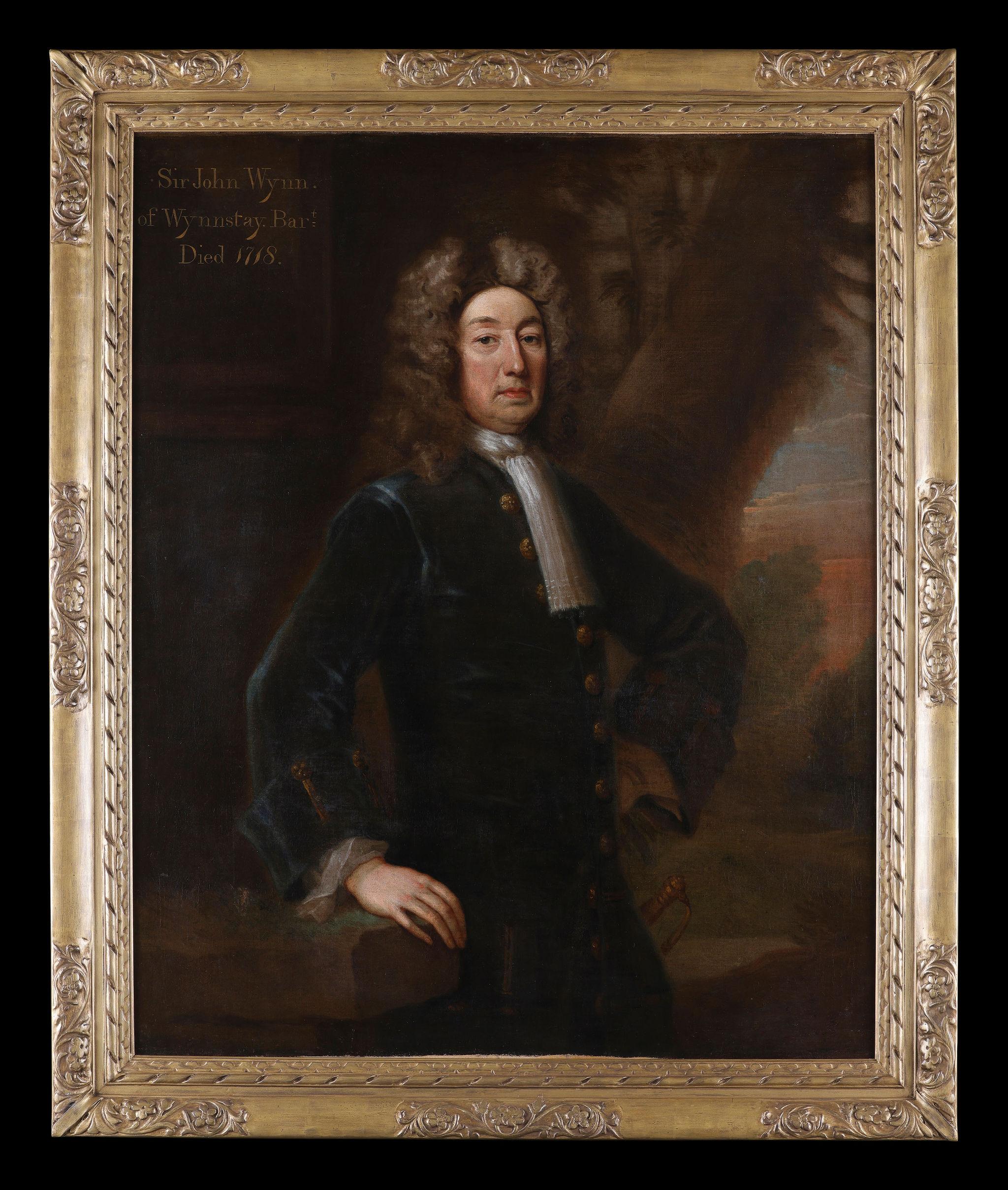 John Vanderbank Portrait Painting - 'Sir John Wynn, 5th Baronet' three-quarter-length portrait, oil on canvas