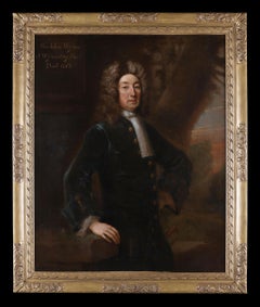 Antique 'Sir John Wynn, 5th Baronet' three-quarter-length portrait, oil on canvas