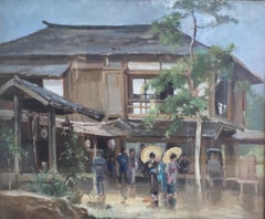 A Japanese Scene - 19th Century, Modern, Landscape Painting by John Varley Jnr