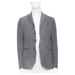 Giacca grigia JOHN VARVATOS 2015 con revers a tacca alta, bottoni testurizzati, taglia EU44 XS