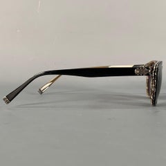 JOHN VARVATOS Black Beige Acetate Full Frame Square Sunglasses