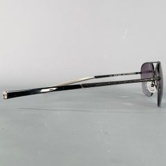 JOHN VARVATOS Black Gunmetal Metal Navigator Sunglasses