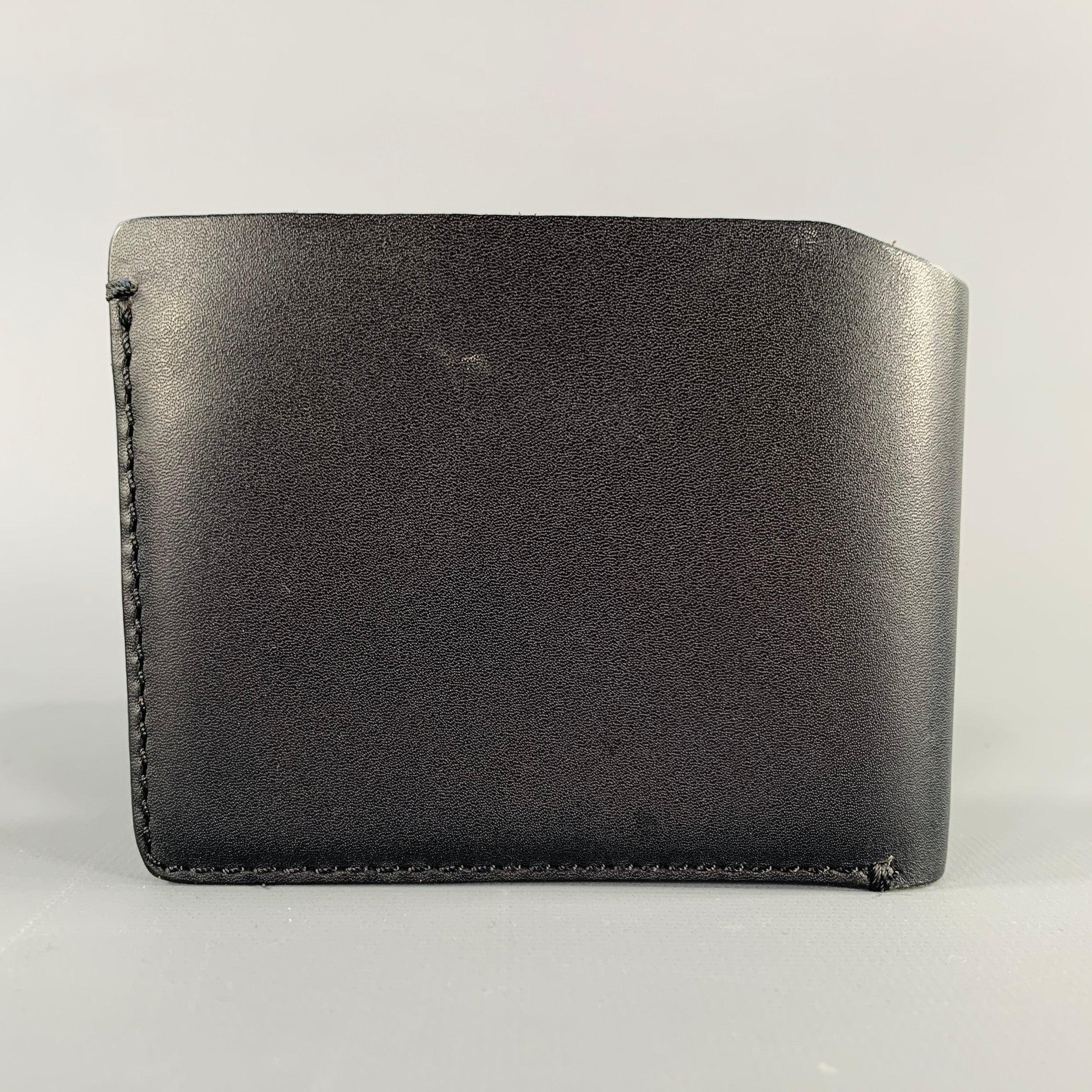 JOHN VARVATOS Black Leather Bifold Wallet In Excellent Condition In San Francisco, CA