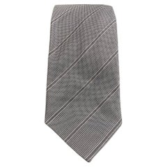 JOHN VARVATOS Corbata de seda negra texturizada
