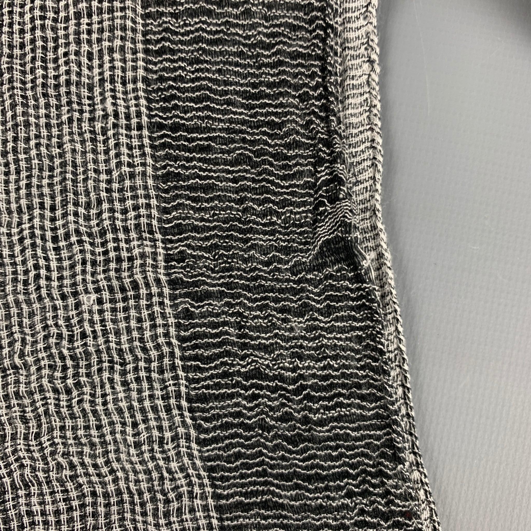 JOHN VARVATOS Black White Viscose Modal Scarf In Good Condition For Sale In San Francisco, CA