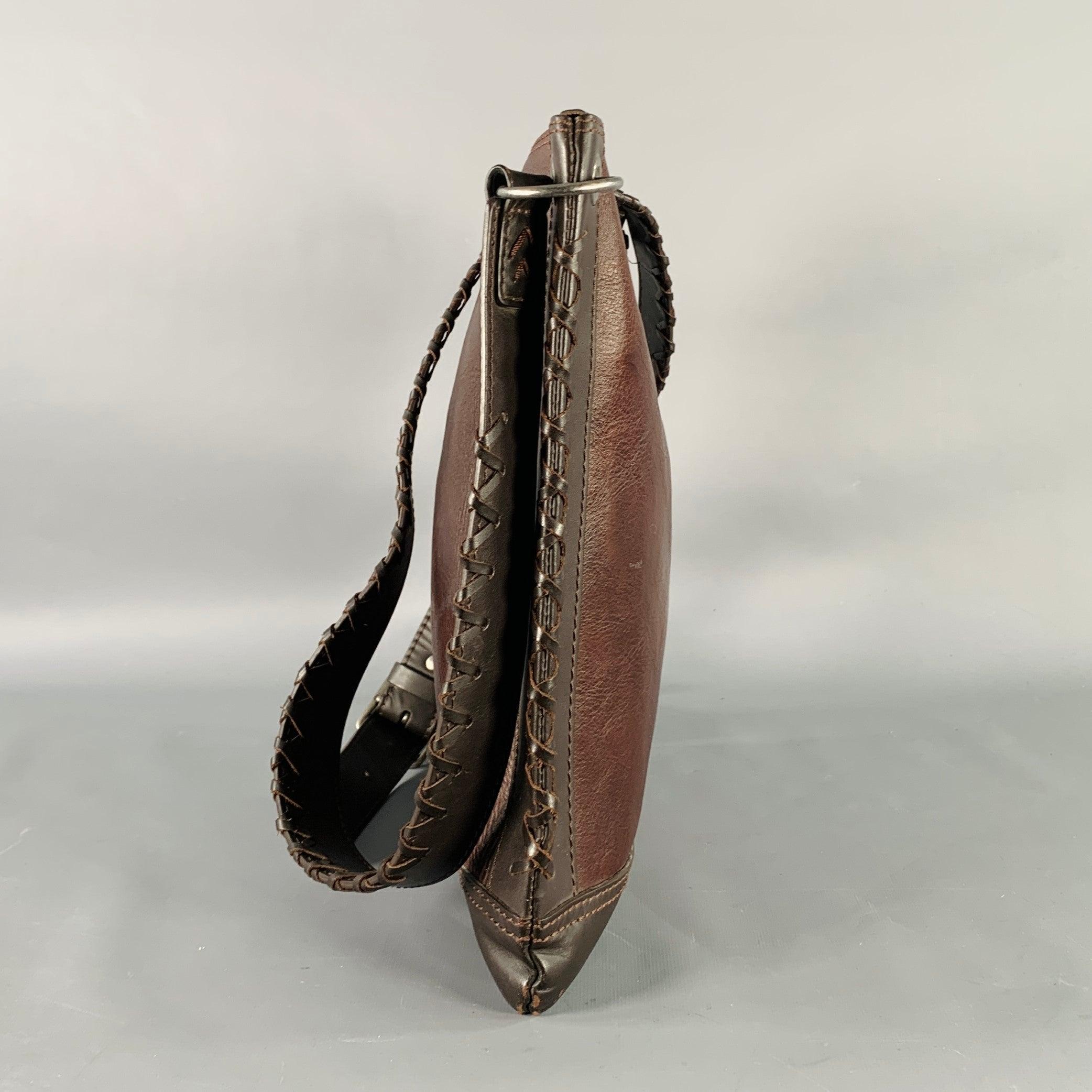 JOHN VARVATOS Bolso Messenger Crossbody de piel marrón Marrón en venta