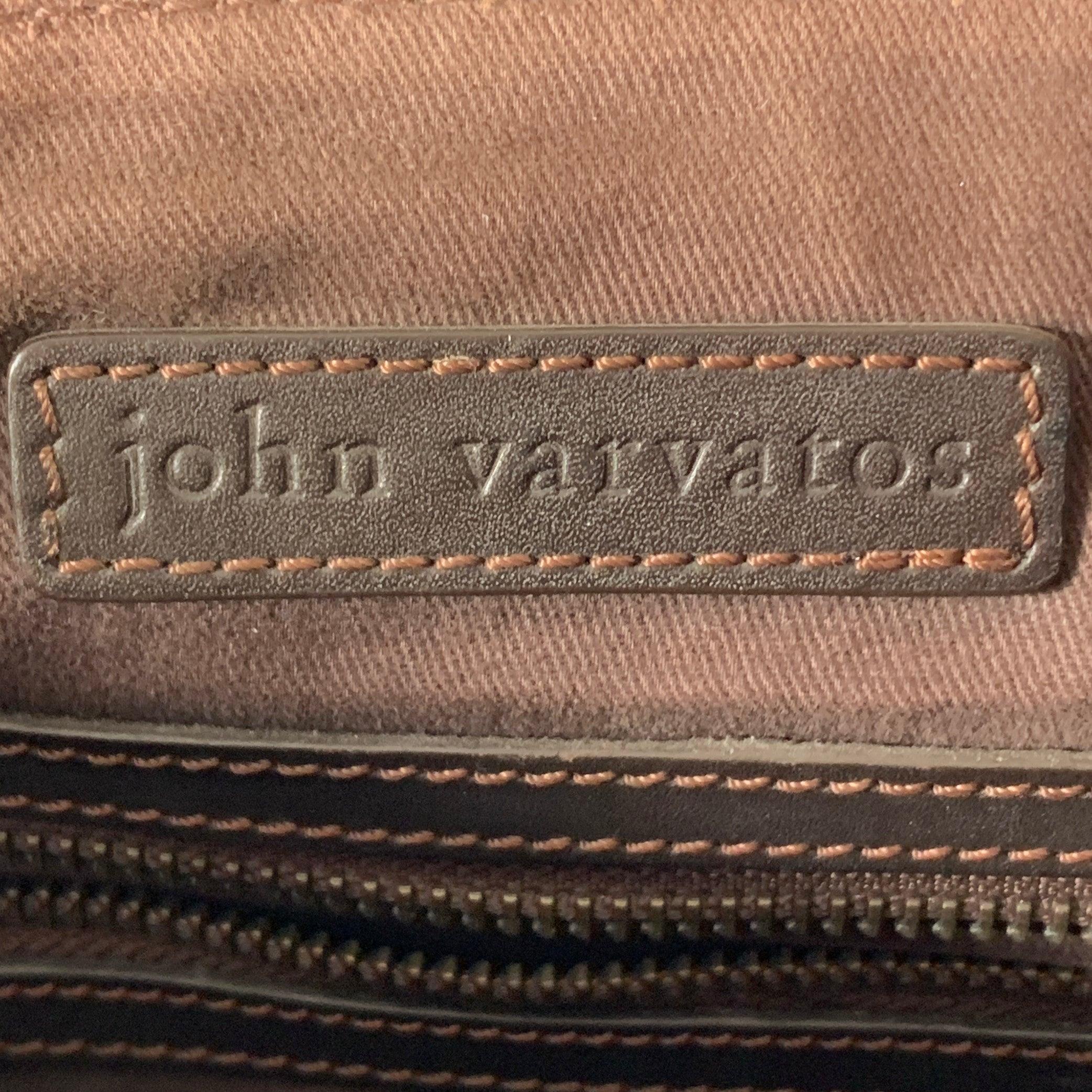 JOHN VARVATOS Bolso Messenger Crossbody de piel marrón en venta 1