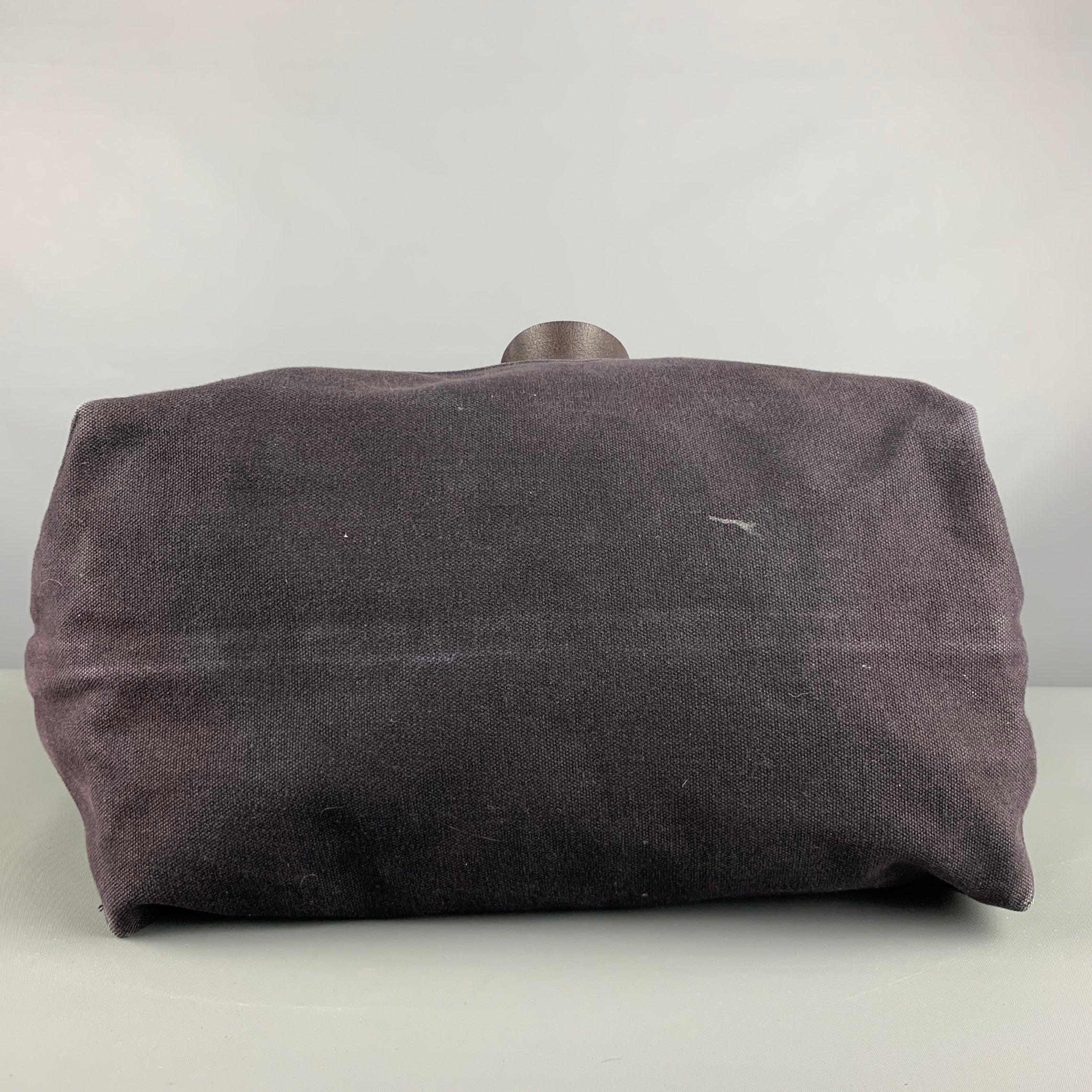 JOHN VARVATOS Brown Purple Logo Canvas Leather Tote Bags 1