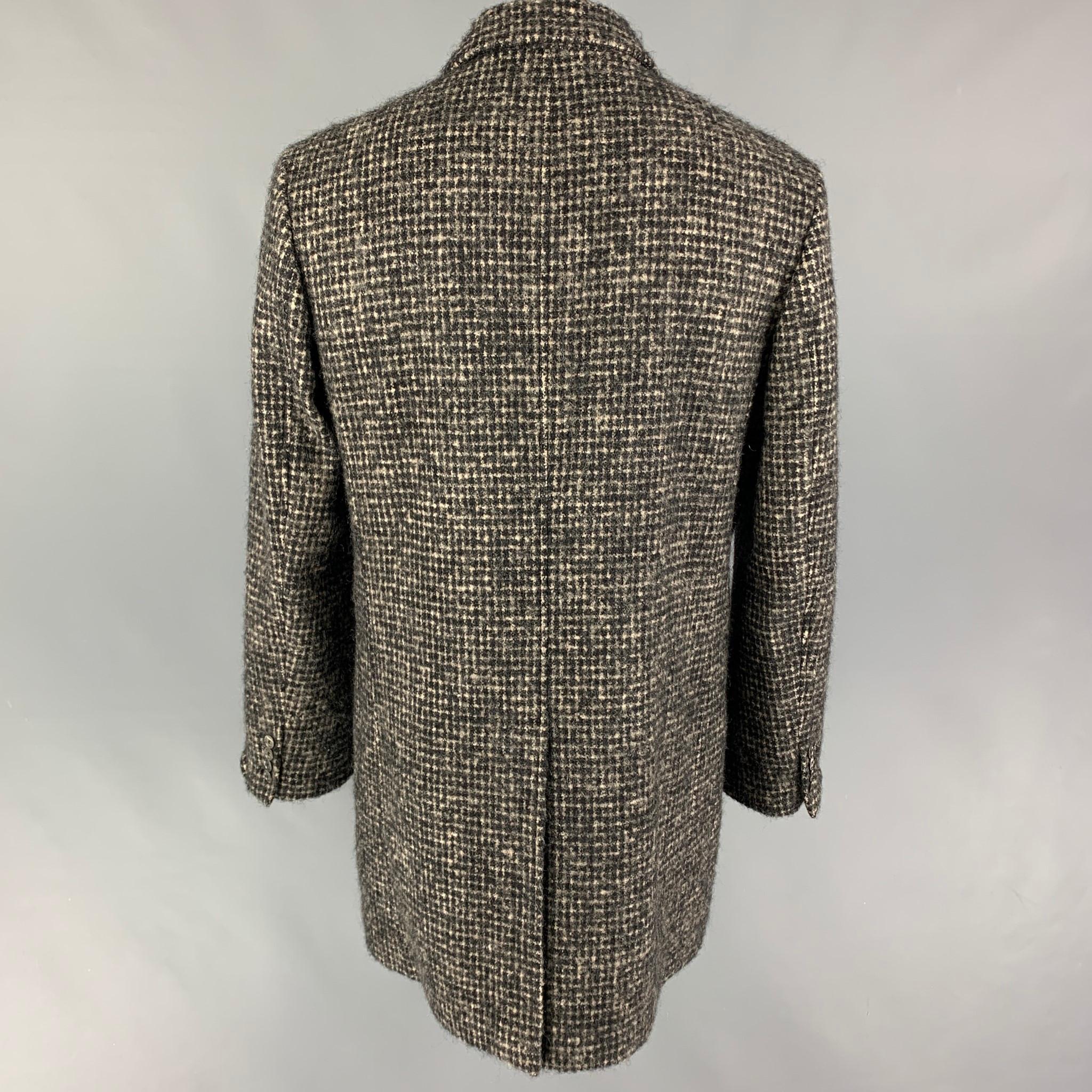 JOHN VARVATOS Limited Edition Size 42 Black Cream Checkered Single Breasted Coat In Good Condition In San Francisco, CA