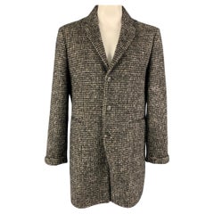 JOHN VARVATOS Limited Edition Size 42 Black Cream Checkered Single Breasted Coat