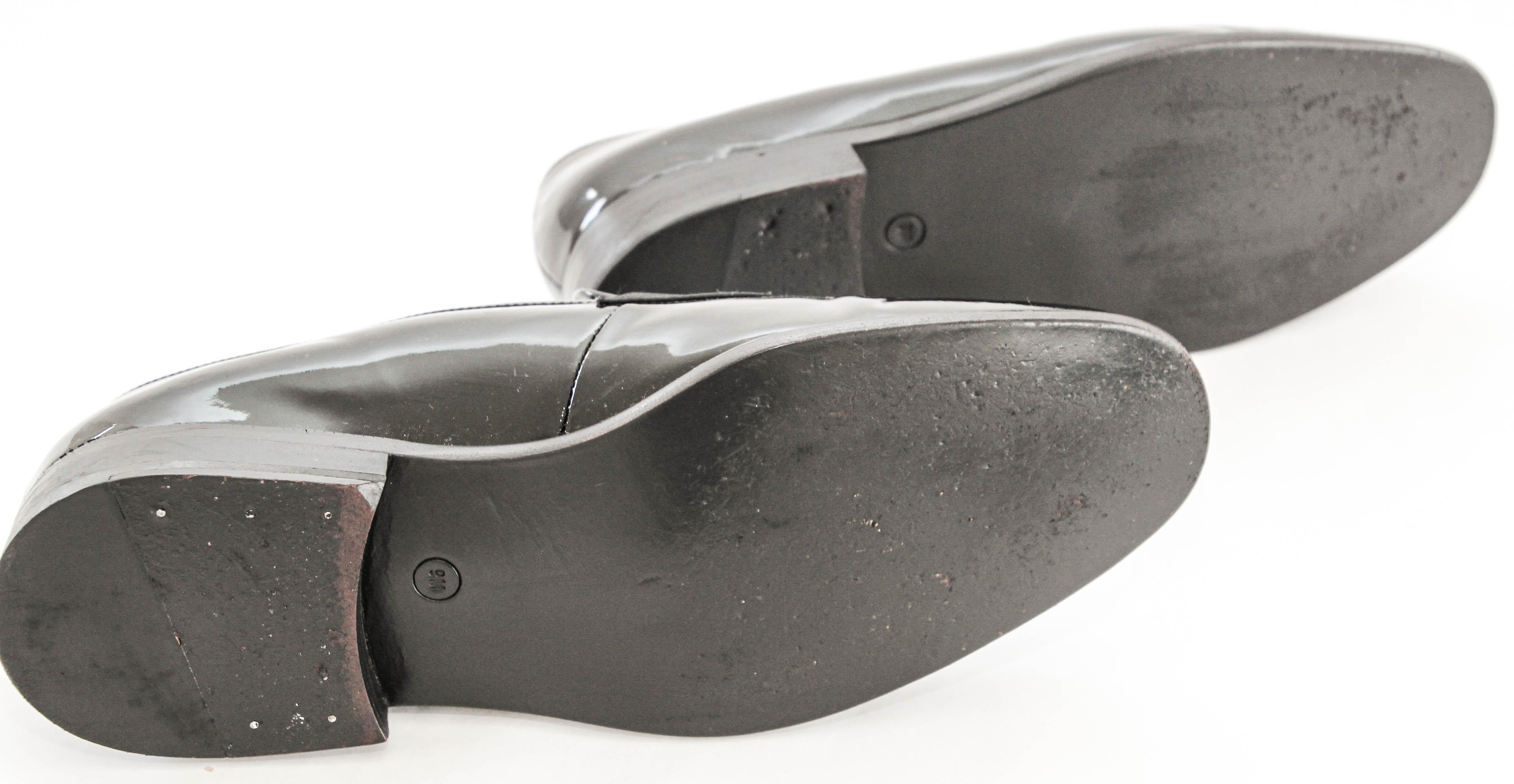 John Varvatos Maestro Men's Slip-On Dress Loafers in Black Patent Leather Sz 9 M en vente 4