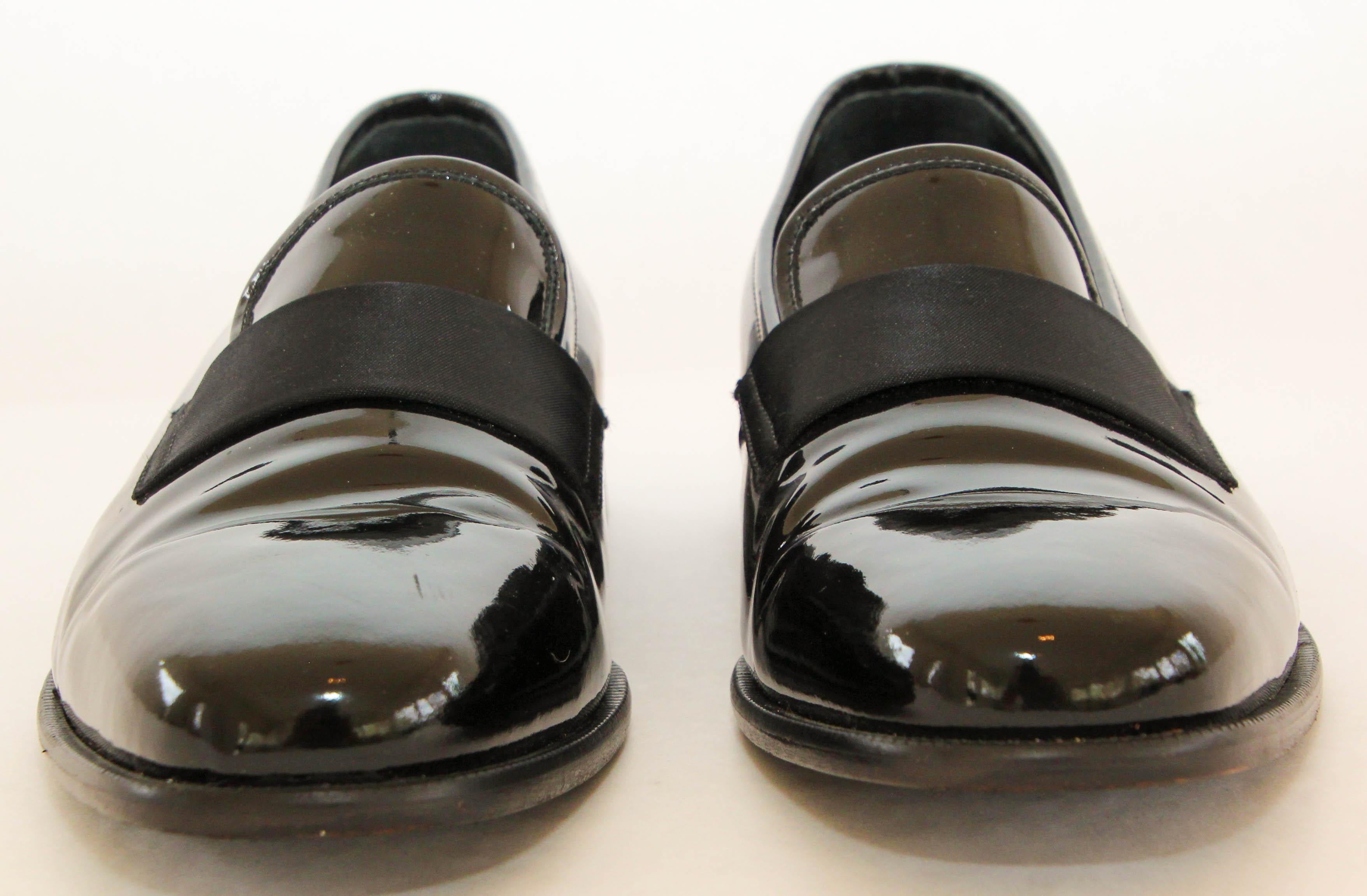 John Varvatos Maestro Men's Slip-On Dress Loafers in Black Patent Leather Sz 9 M en vente 7