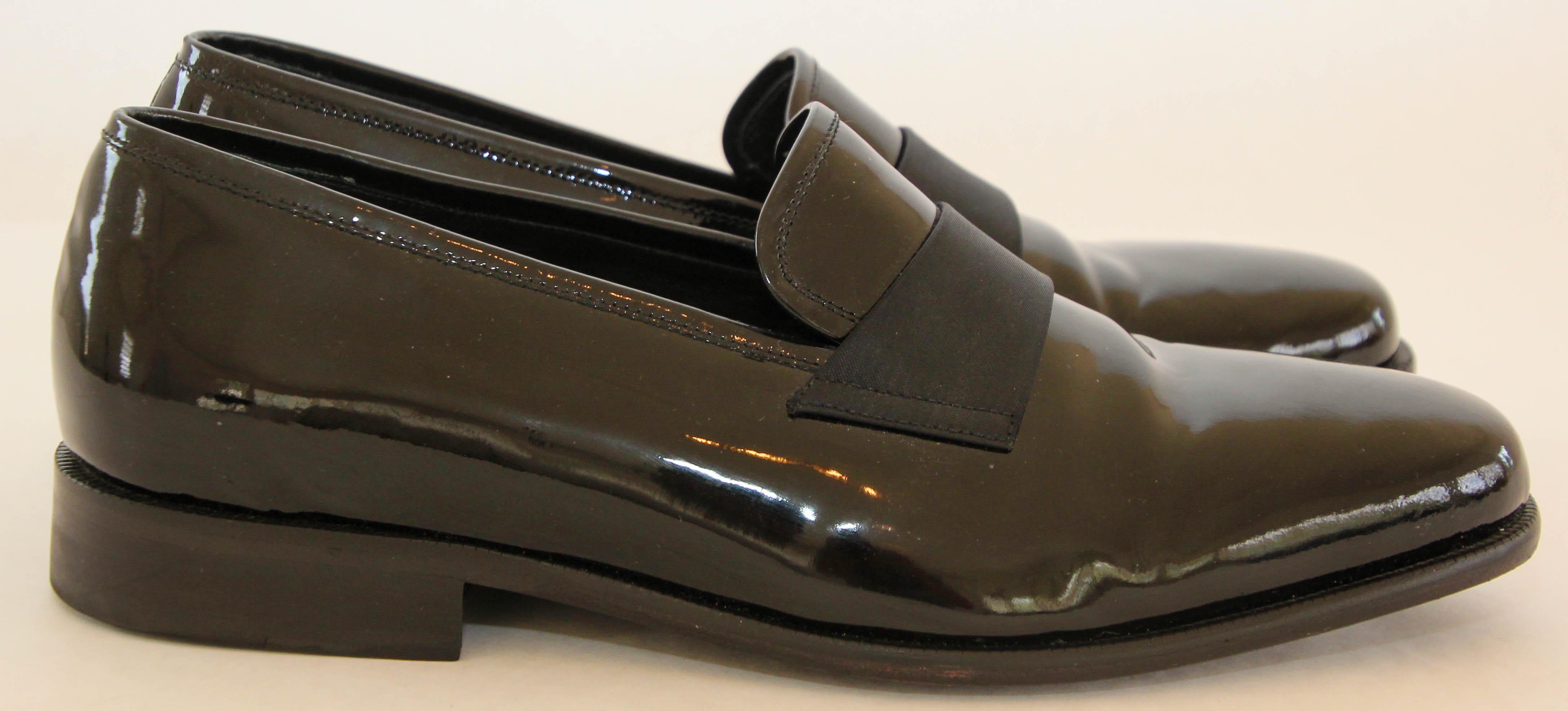 John Varvatos Maestro Men's Slip-On Dress Loafers in Black Patent Leather Sz 9 M en vente 9