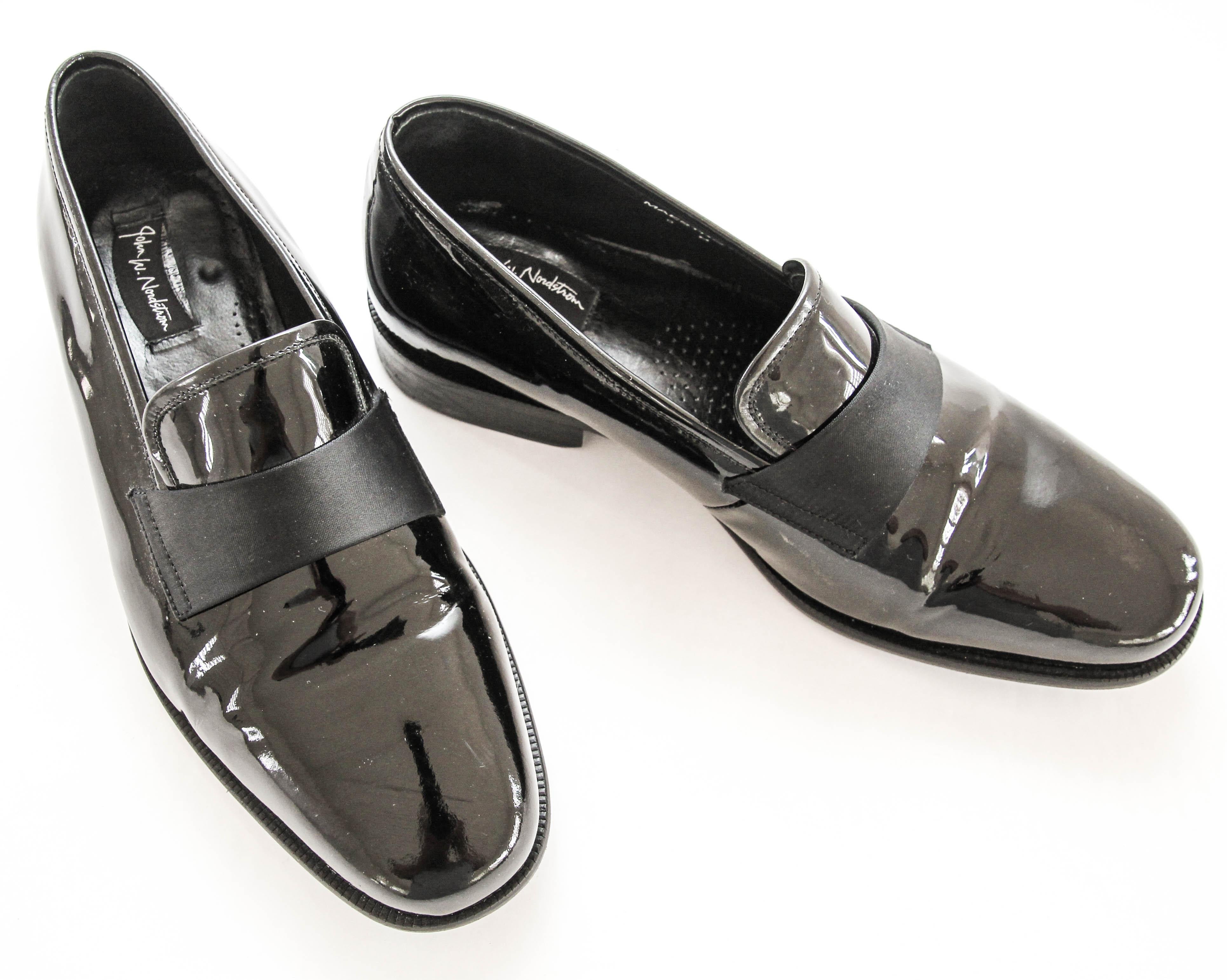 Noir John Varvatos Maestro Men's Slip-On Dress Loafers in Black Patent Leather Sz 9 M en vente