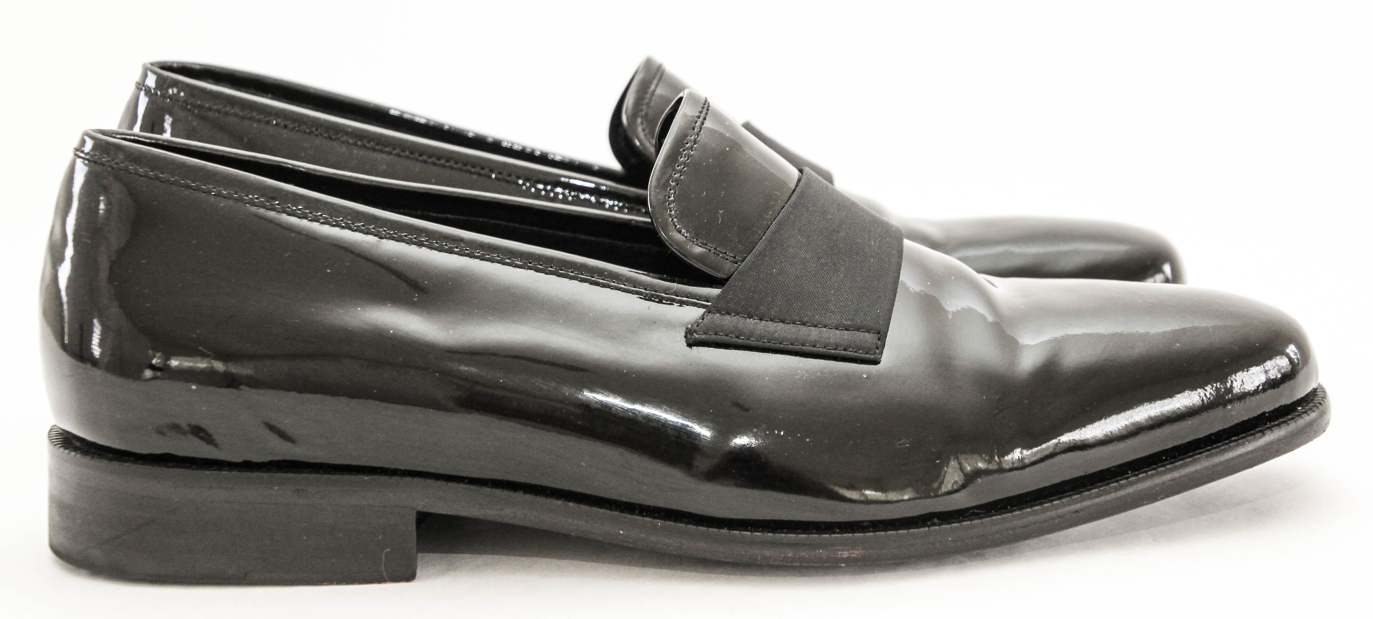 John Varvatos Maestro Men's Slip-On Dress Loafers in Black Patent Leather Sz 9 M en vente 1