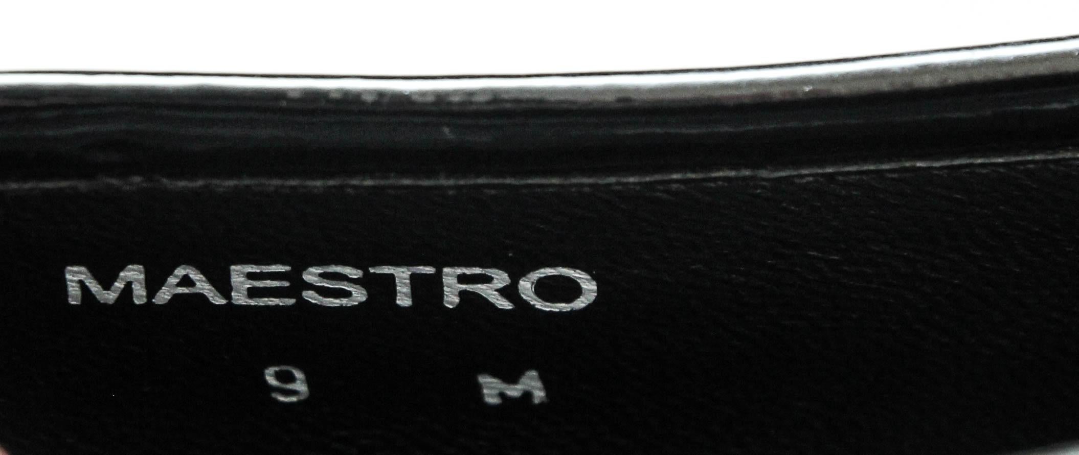 John Varvatos Maestro Men's Slip-On Dress Loafers in Black Patent Leather Sz 9 M en vente 3