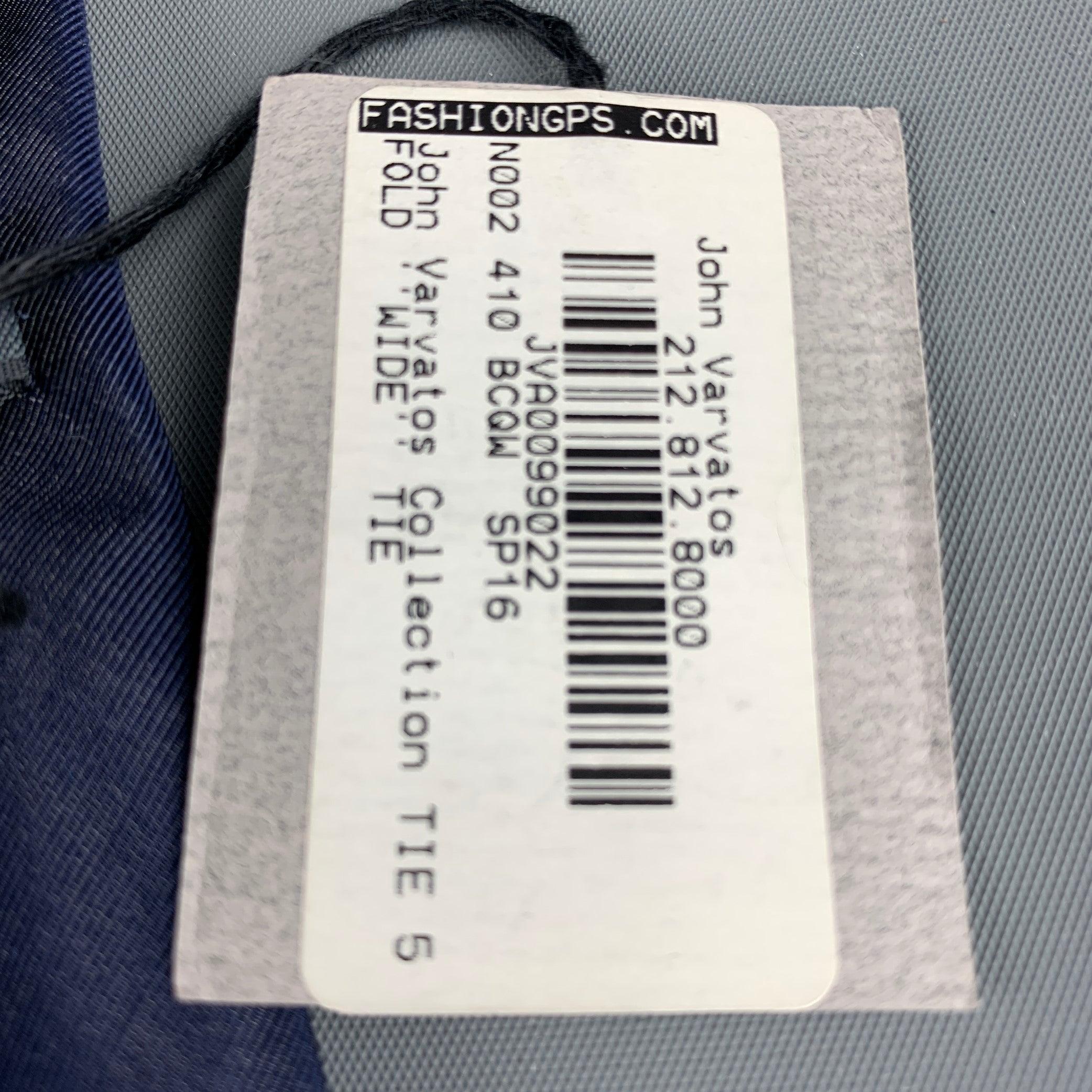 JOHN VARVATOS Navy Cotton / Silk Tie In Good Condition In San Francisco, CA