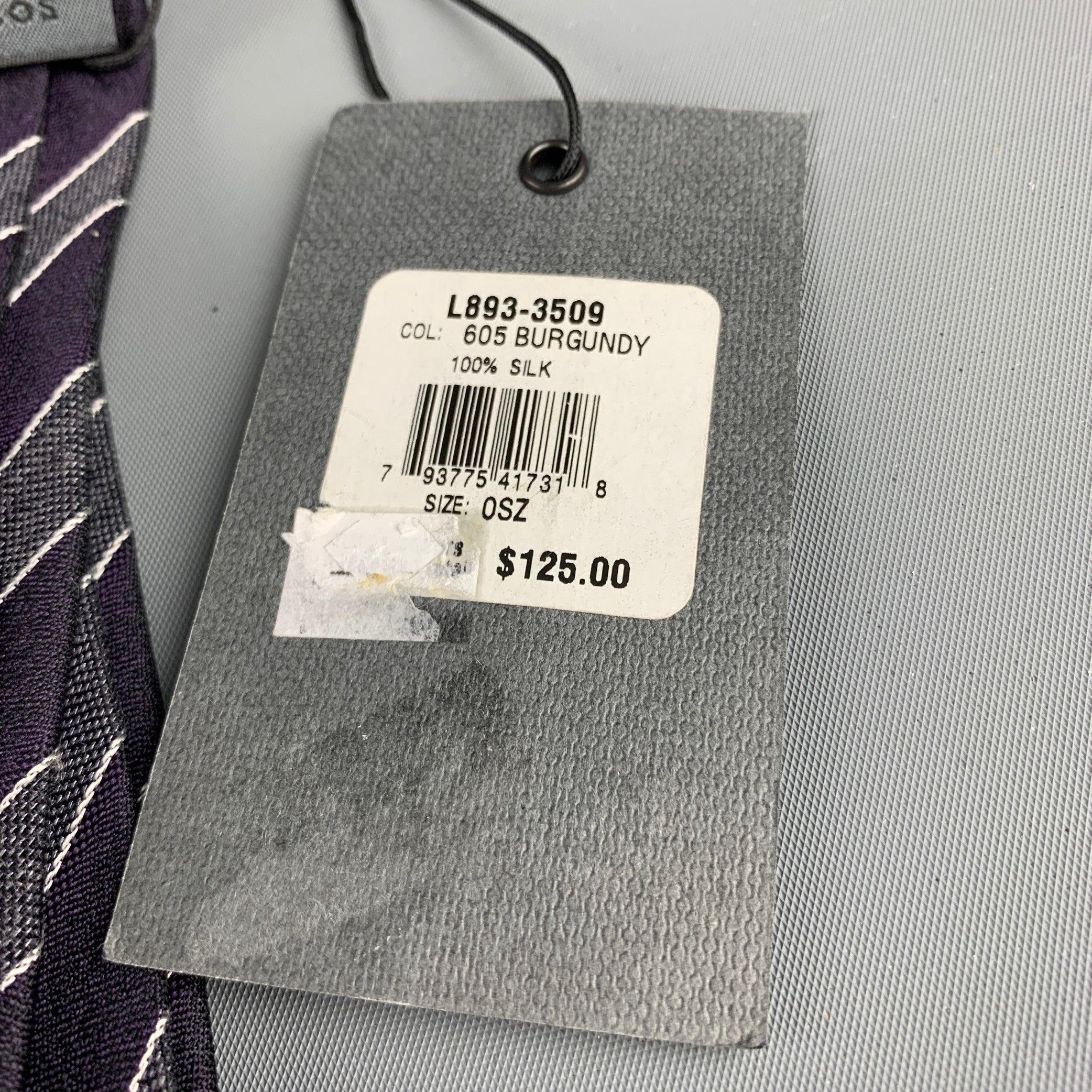 Men's JOHN VARVATOS Purple Silver Silk Tie For Sale