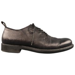JOHN VARVATOS Size 10 Black Pebbled Leather Lace Up Derby