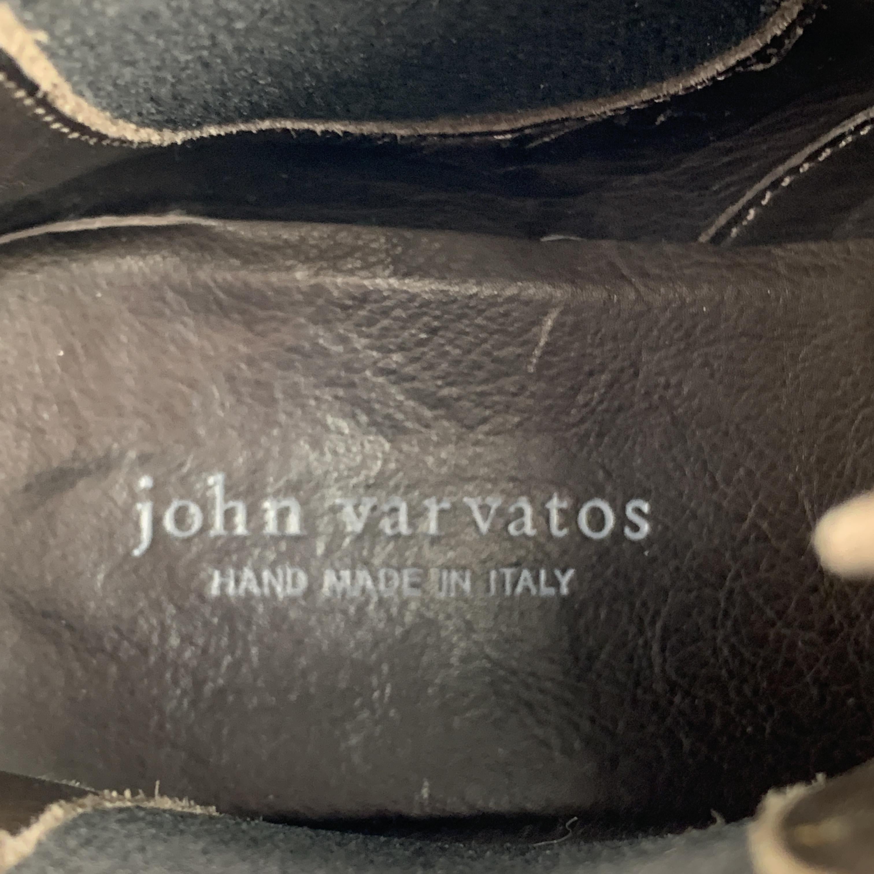 JOHN VARVATOS Size 11.5 Brown Wingtip Color Block Leather Boots In Good Condition In San Francisco, CA
