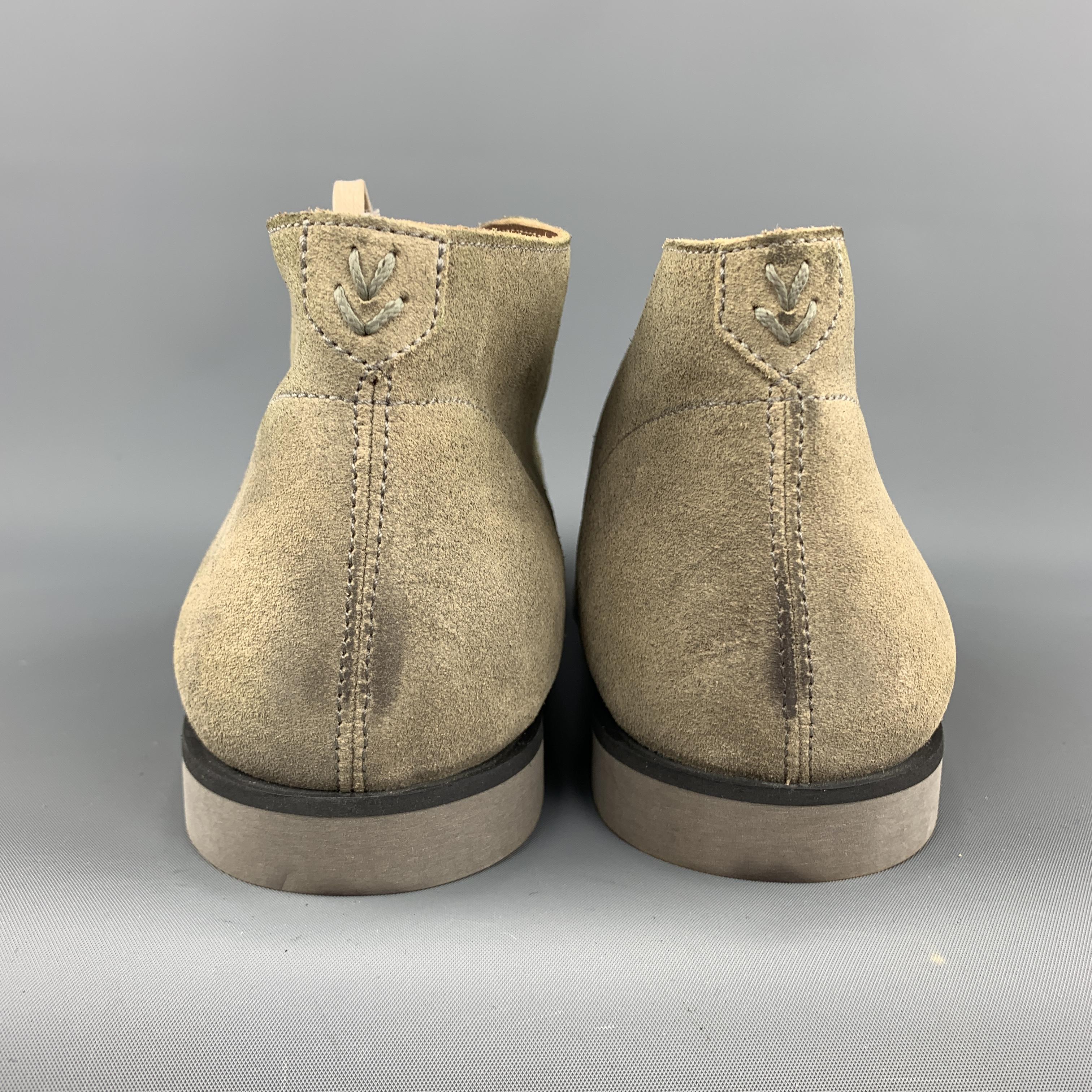 Men's JOHN VARVATOS Size 12 Grey Dirty Wash Lace Up Desert Boots