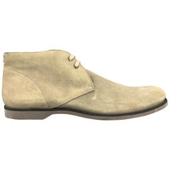 JOHN VARVATOS Size 12 Grey Dirty Wash Lace Up Desert Boots