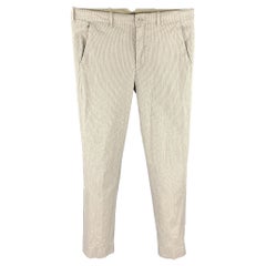 JOHN VARVATOS Size 28 Stripe Cream Cotton Blend Zip Fly Casual Pants