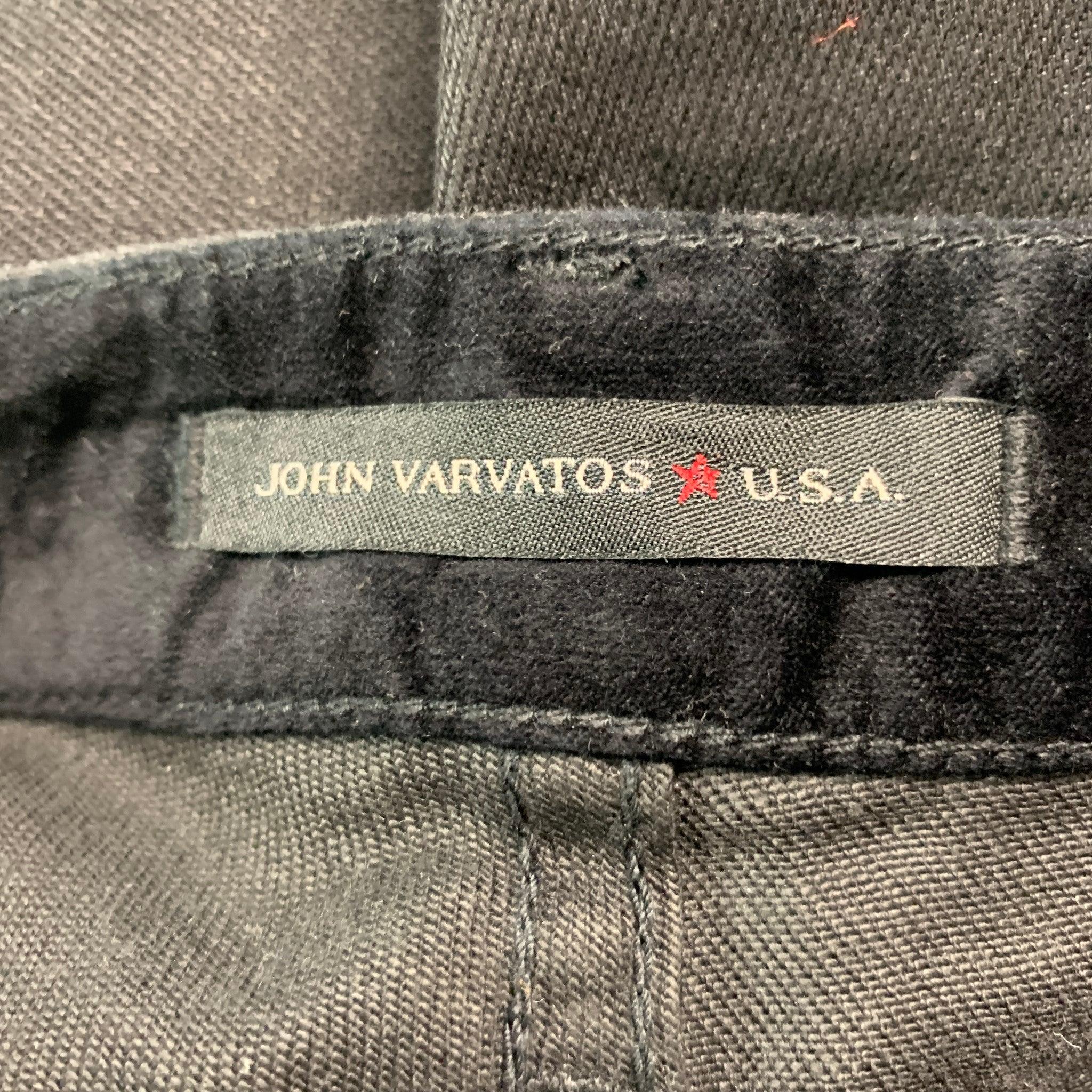 JOHN VARVATOS Size 30 Black Cotton Polyester Button Fly Jeans In Good Condition For Sale In San Francisco, CA
