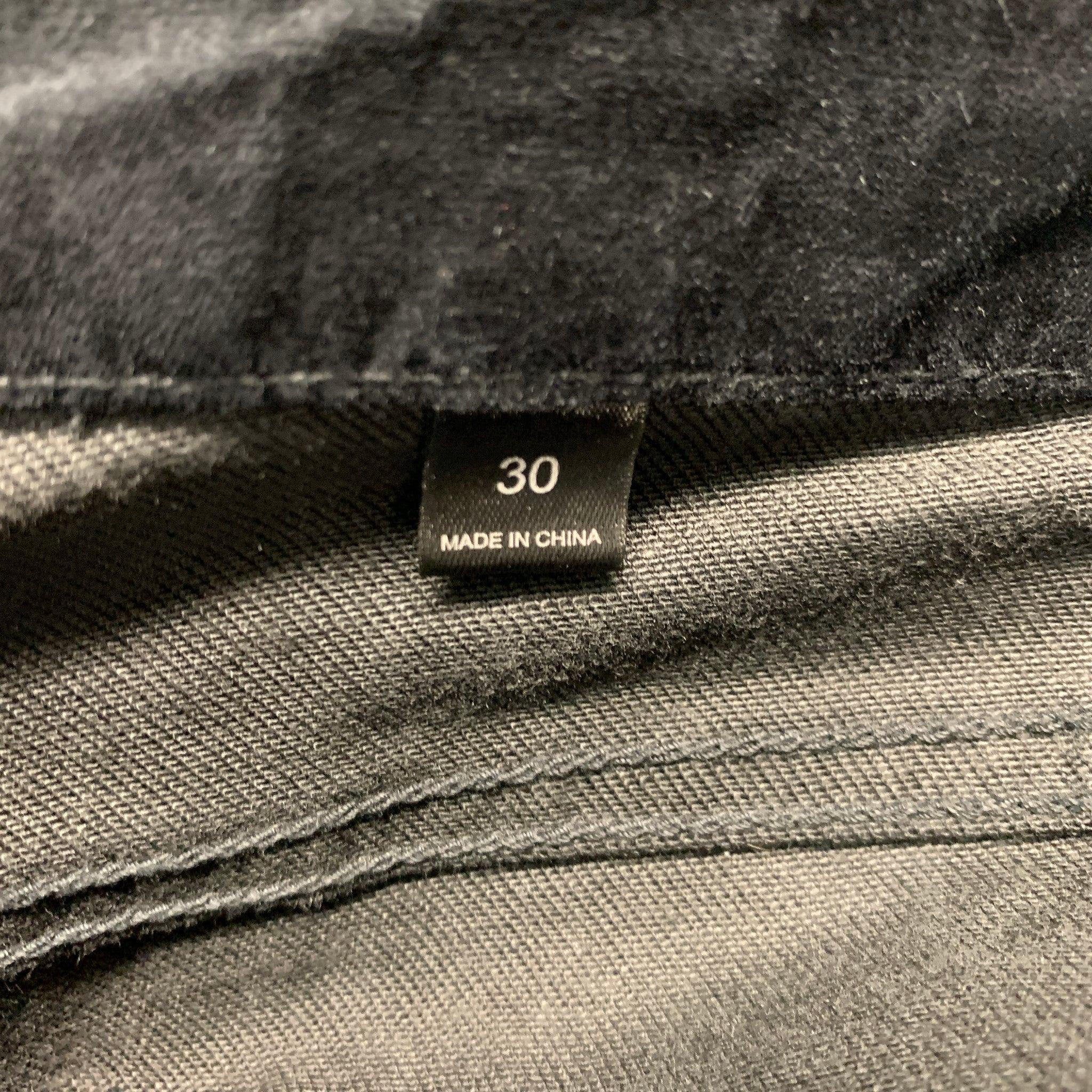 Men's JOHN VARVATOS Size 30 Black Cotton Polyester Button Fly Jeans For Sale