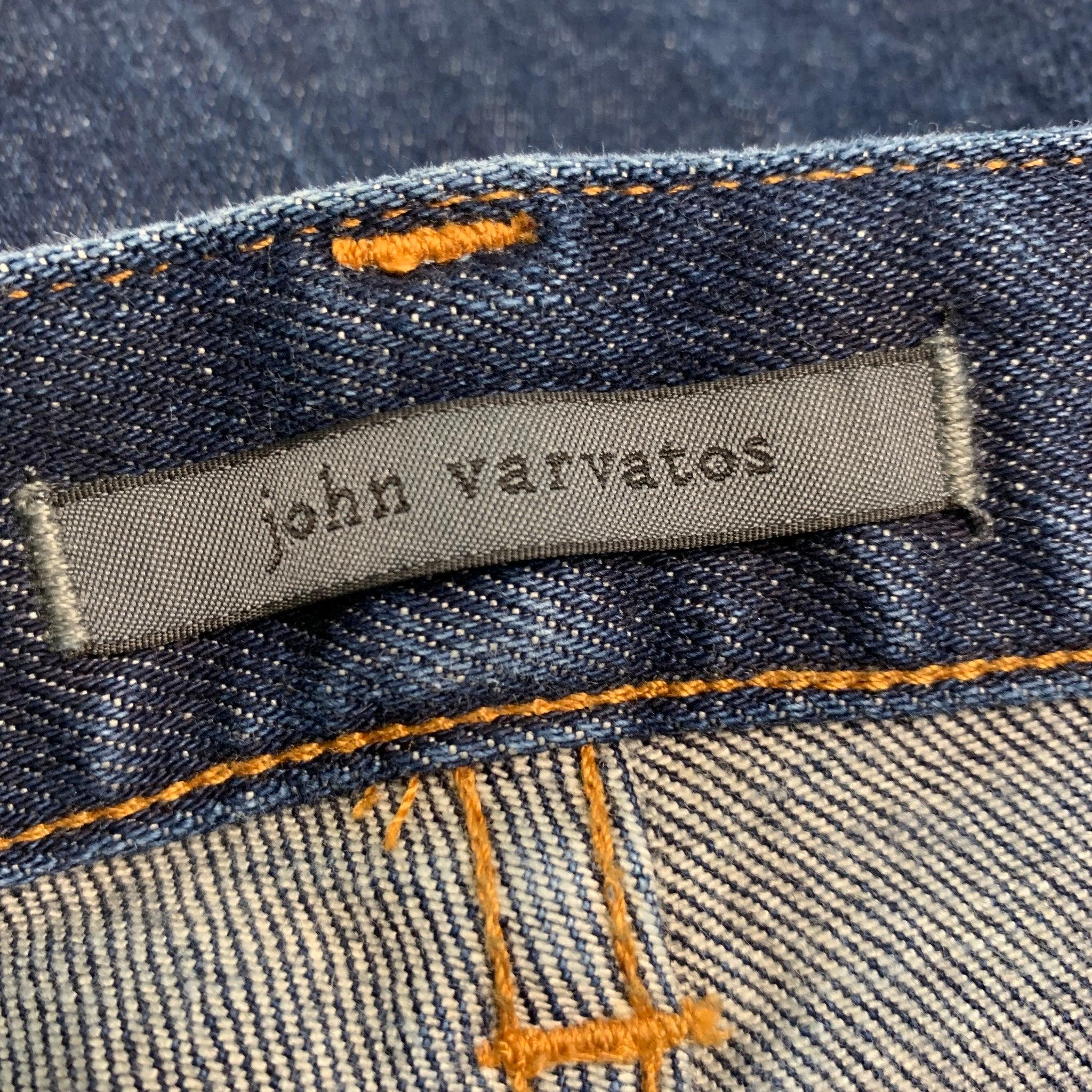JOHN VARVATOS Size 30 Blue Cotton Elastane Jeans In Good Condition In San Francisco, CA