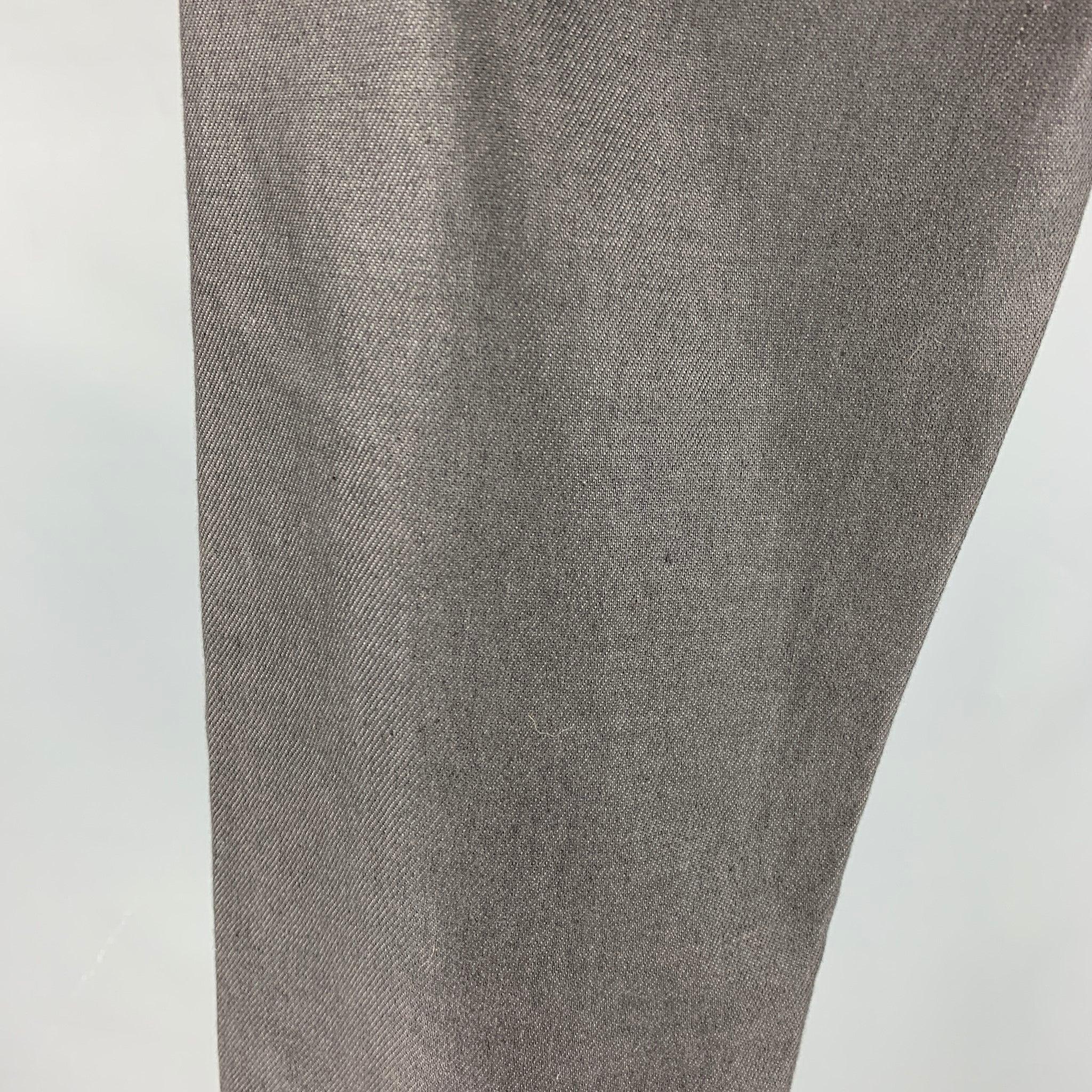 JOHN VARVATOS Size 30 Grey Silver Cotton Elastane Jeans In Good Condition For Sale In San Francisco, CA