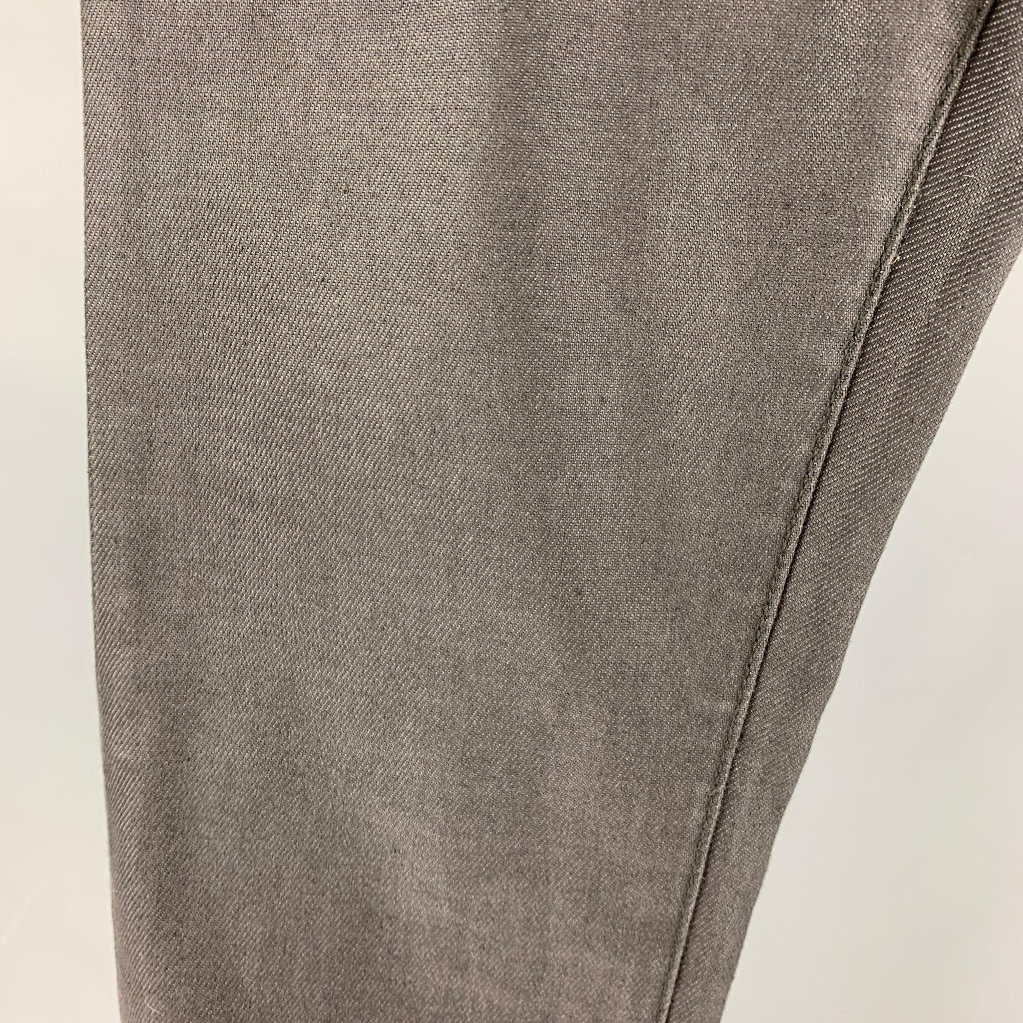 JOHN VARVATOS - Jean gris argenté en coton élastique, taille 30 en vente 1