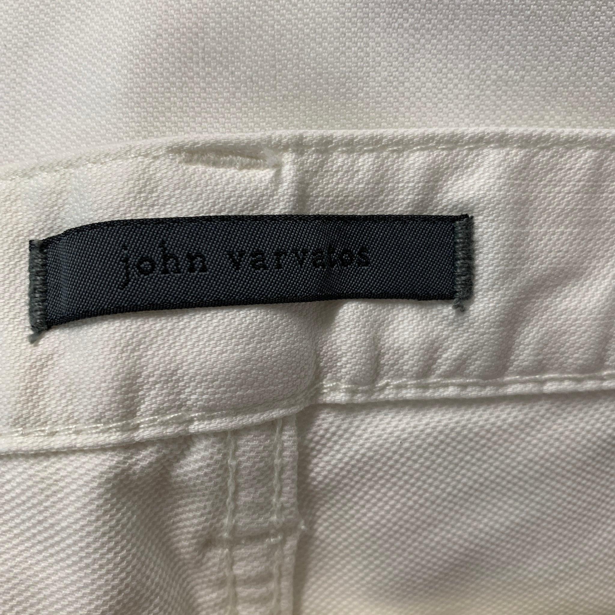 JOHN VARVATOS Size 30 Off White Cotton Elastane Jeans For Sale 5