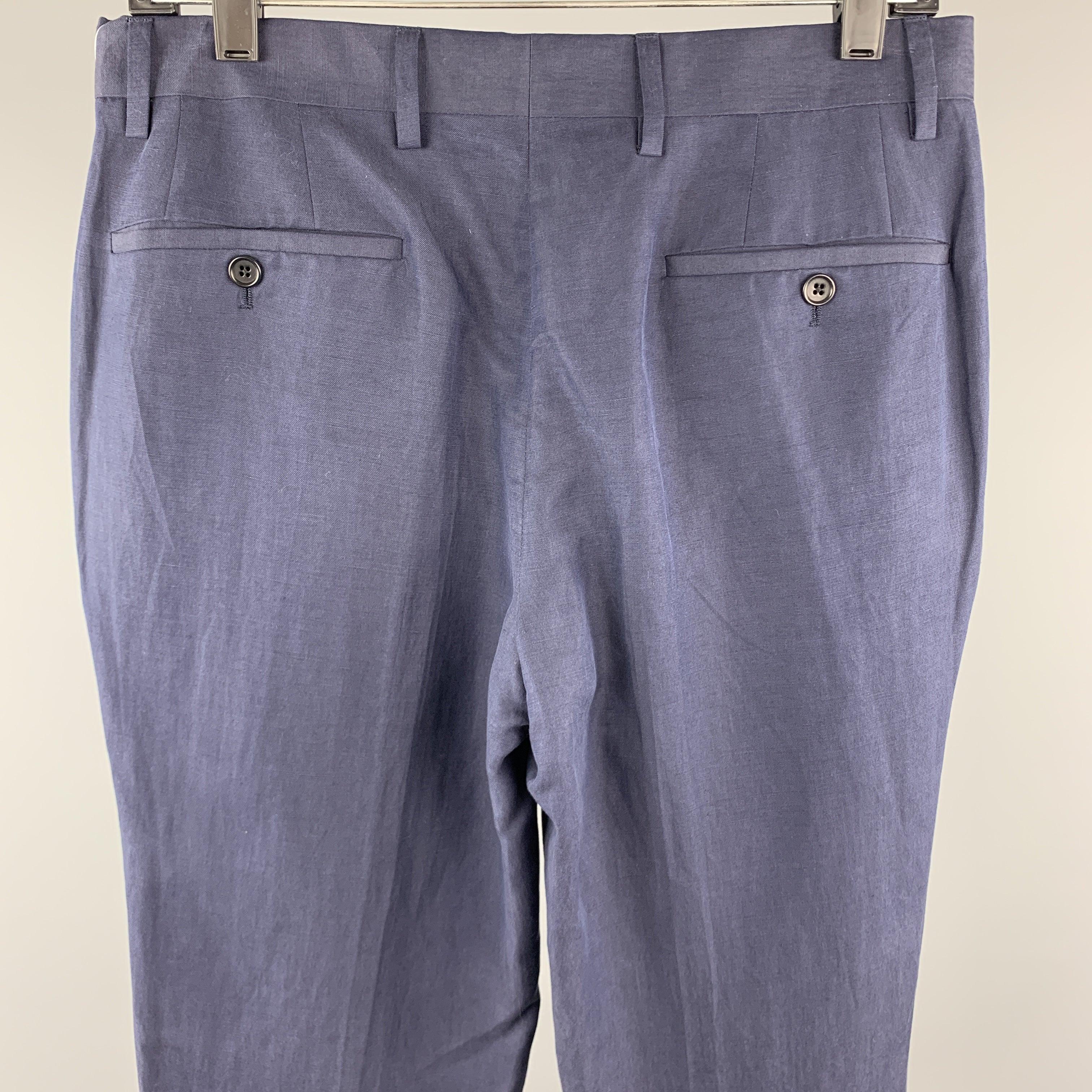 Men's JOHN VARVATOS Size 30 x 30 Navy Cotton Tab Waist Casual Pants For Sale