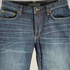 JOHN VARVATOS Größe 32 Blaue gerade Jeans aus Baumwollmischung im Used-Look im Used-Look