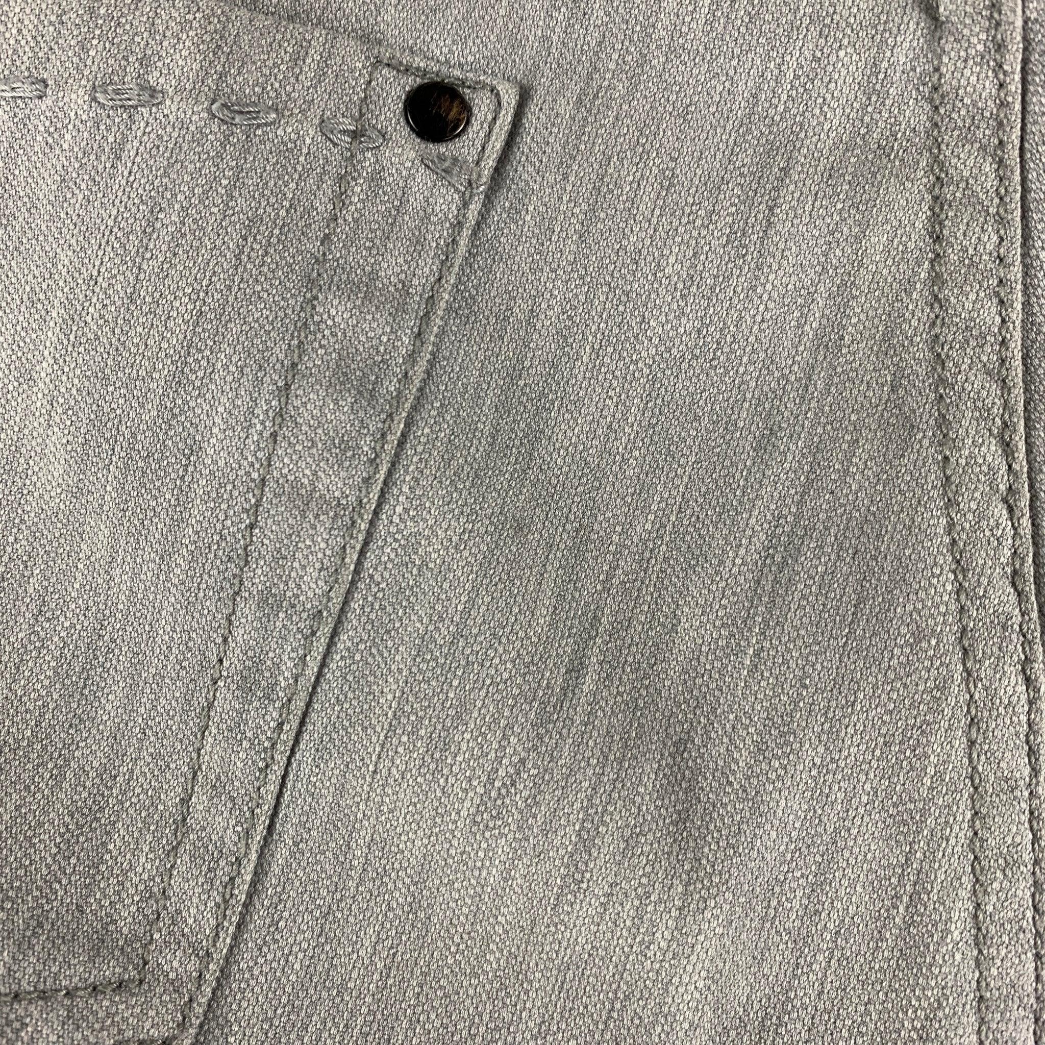 JOHN VARVATOS Size 32 Light Grey Cotton Elastane Jeans For Sale 1
