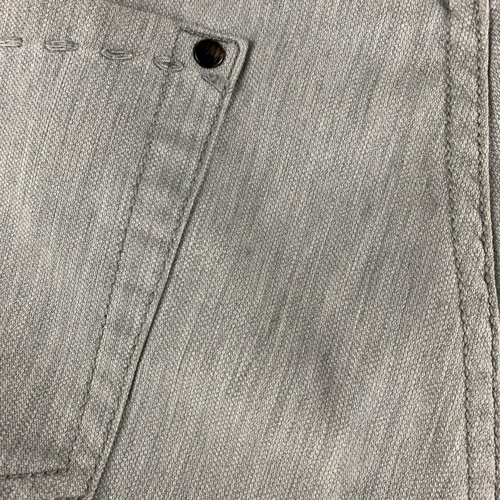 Men's JOHN VARVATOS Size 32 Light Grey Cotton Elastane Jeans For Sale