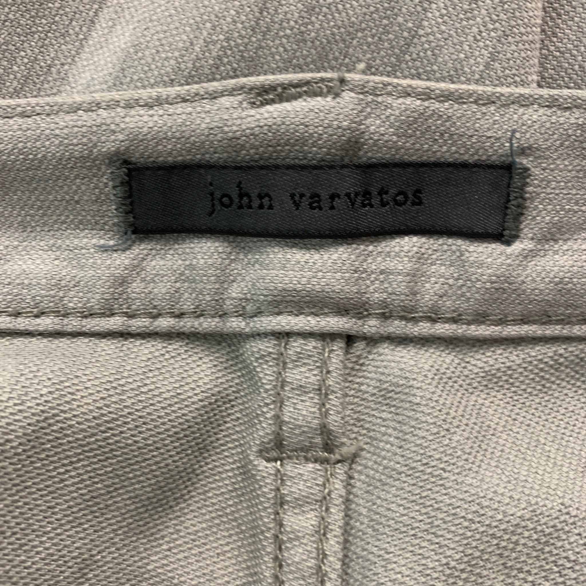 JOHN VARVATOS Size 32 Light Grey Cotton Elastane Jeans For Sale 3