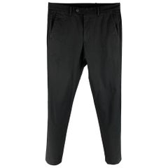 JOHN VARVATOS Size 33 Black Cotton Elastane Flat Front Casual Pants